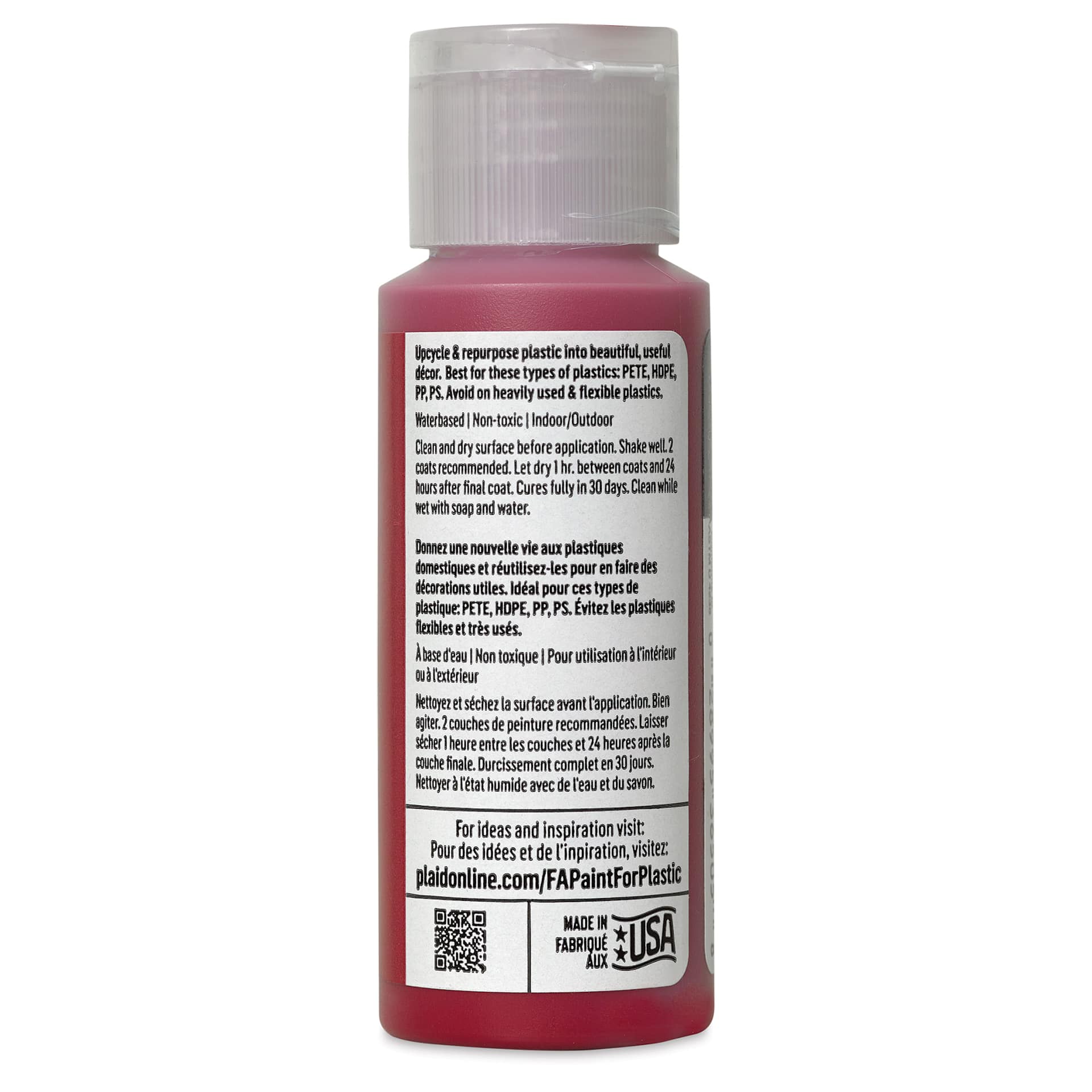 FolkArt Paint for Plastic - Cherry Cola 2oz back