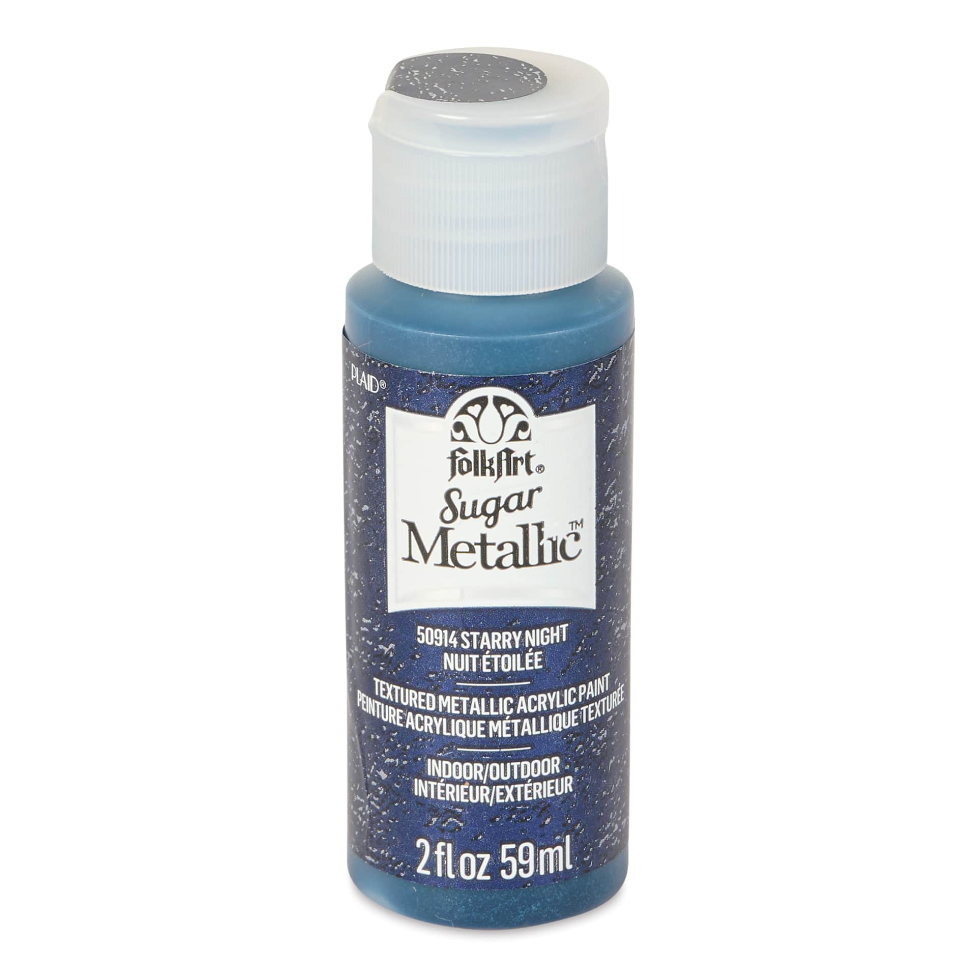 Plaid FolkArt Sugar Metallic Acrylic Paint - Starry Night, 2 oz, Bottle - front