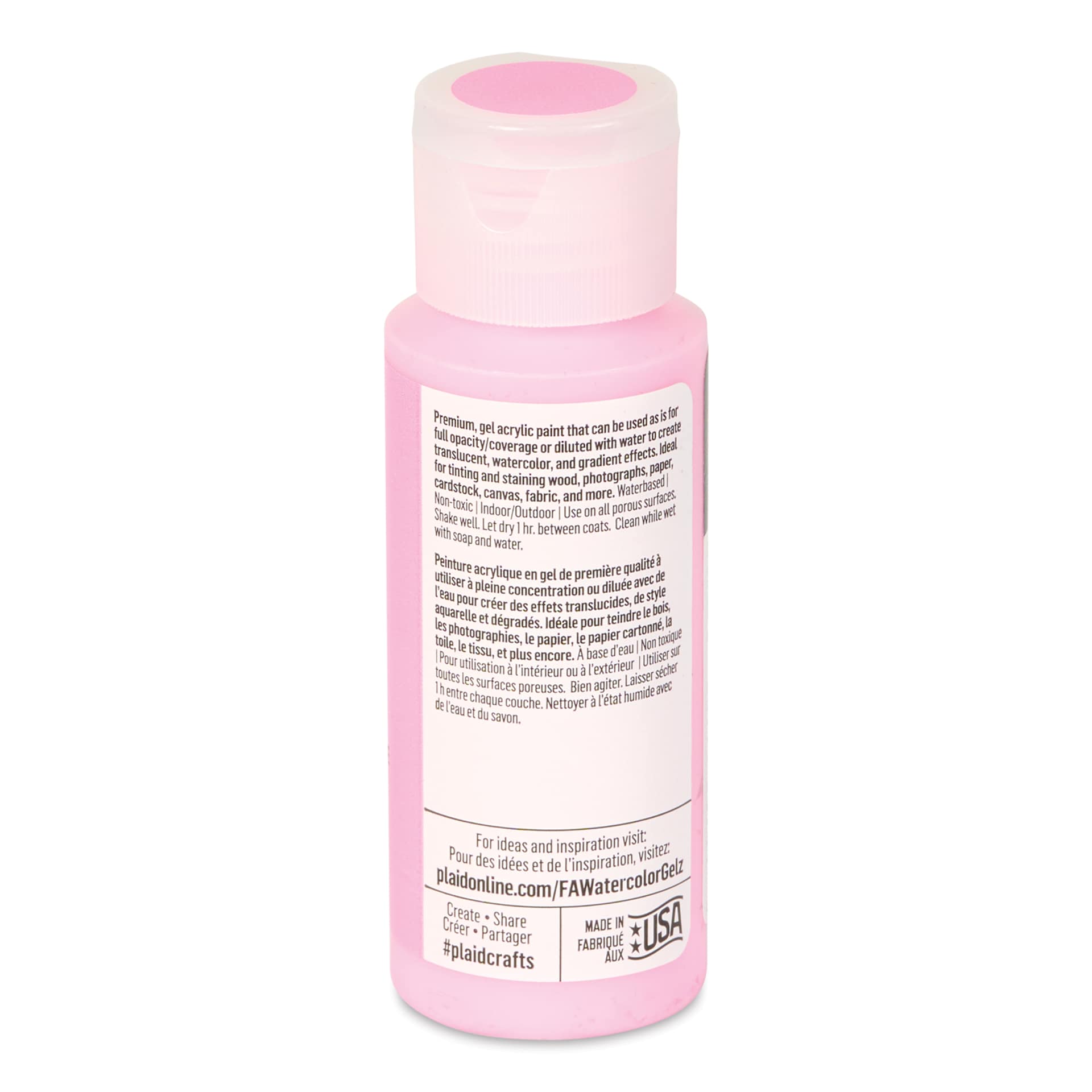 FolkArt Watercolor Gelz Acrylic Paint - Cotton Candy, 2 oz - back
