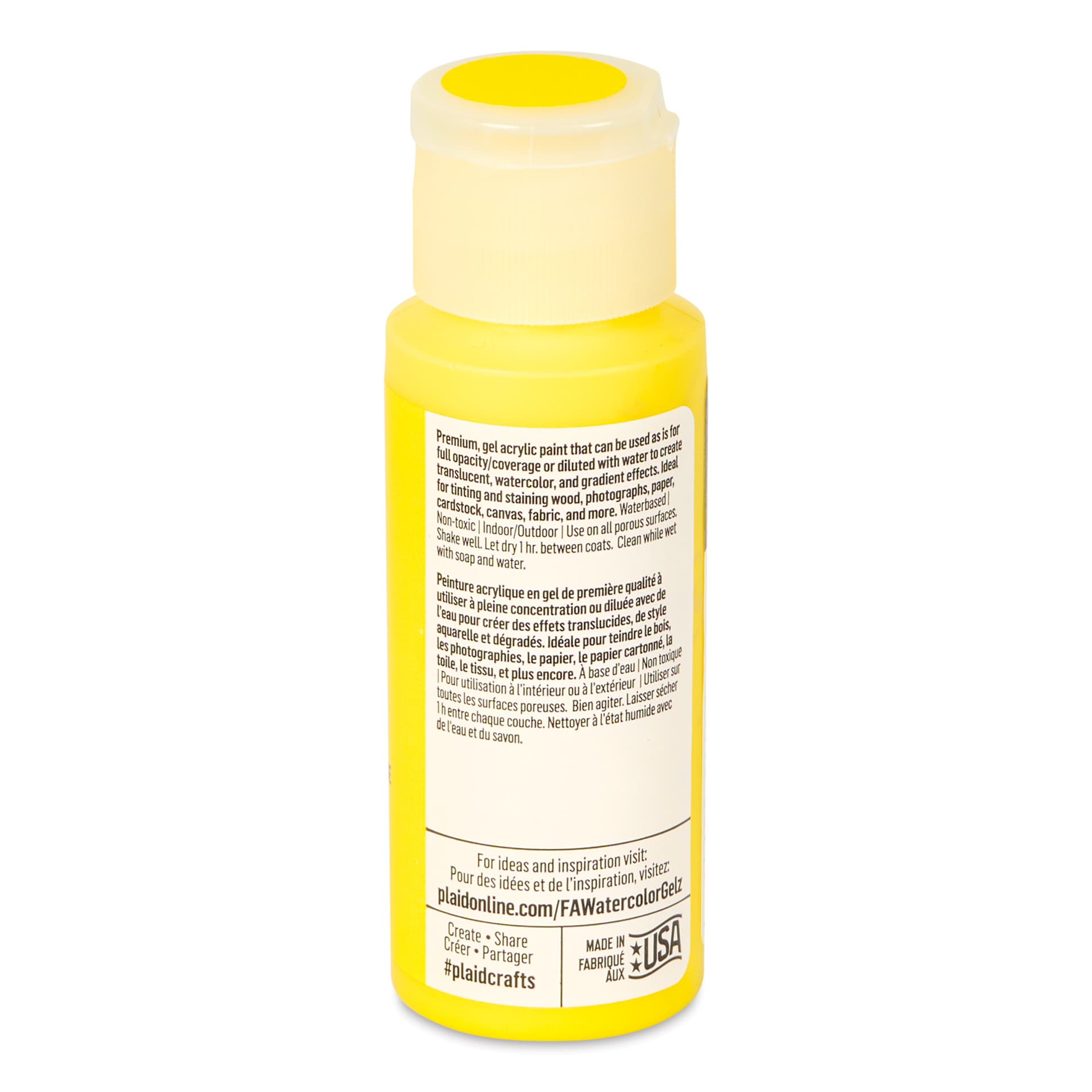 FolkArt Watercolor Gelz Acrylic Paint - Meyer Lemon, 2 oz - back