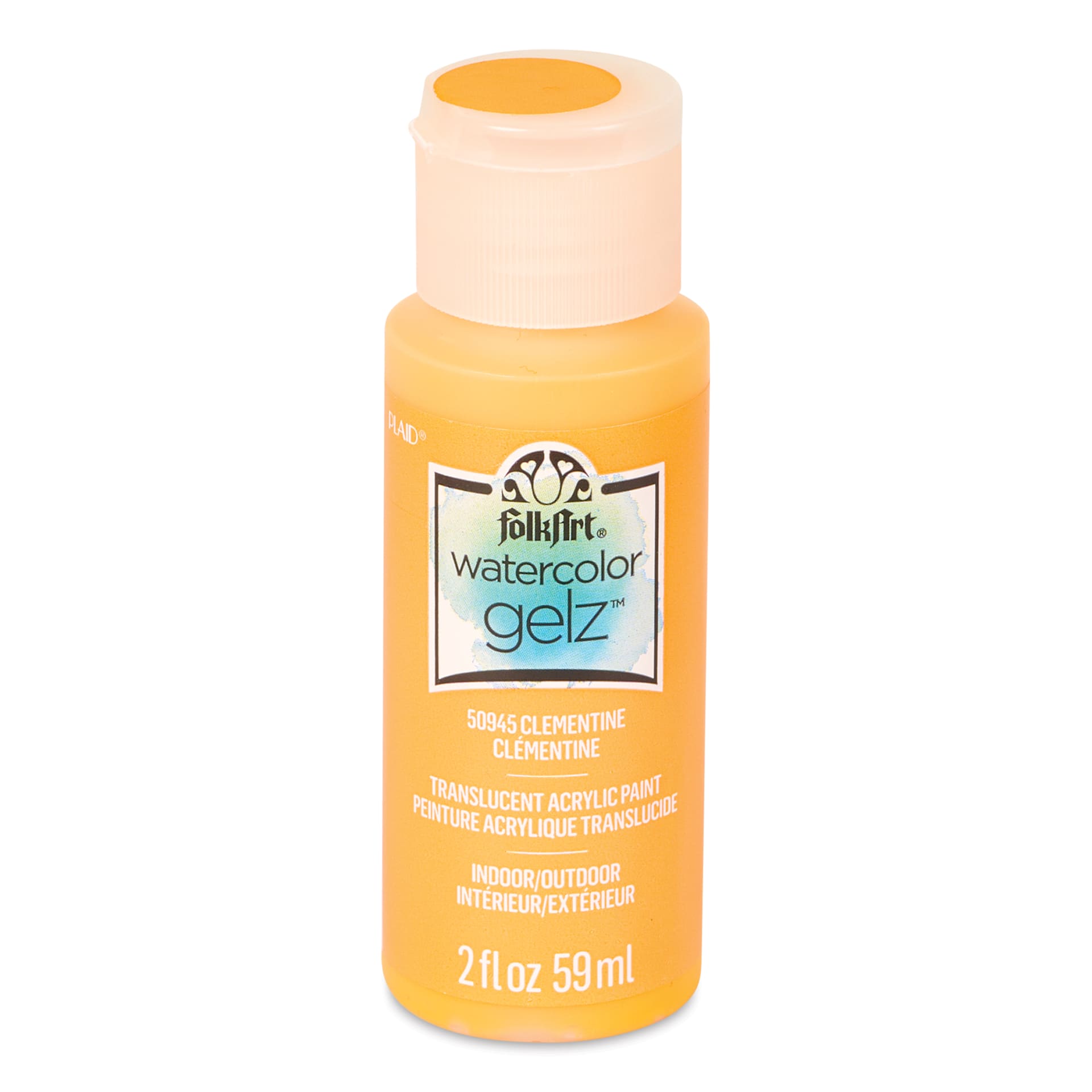 FolkArt Watercolor Gelz Acrylic Paint - Clementine, 2 oz - front