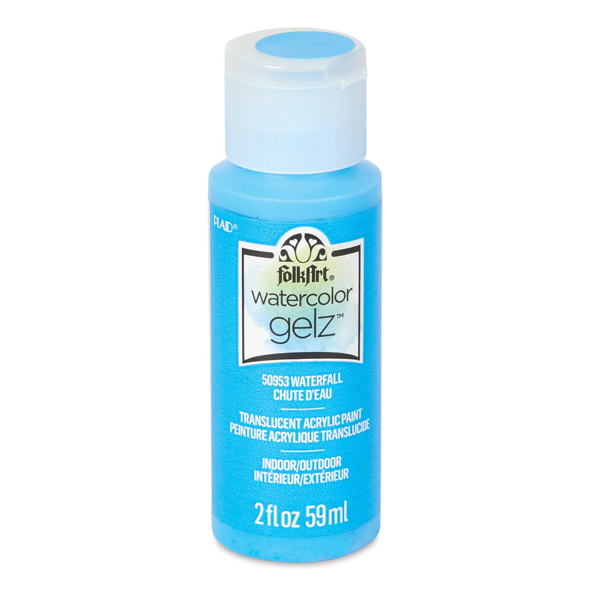 FolkArt Watercolor Gelz Acrylic Paint - Waterfall, 2 oz - front