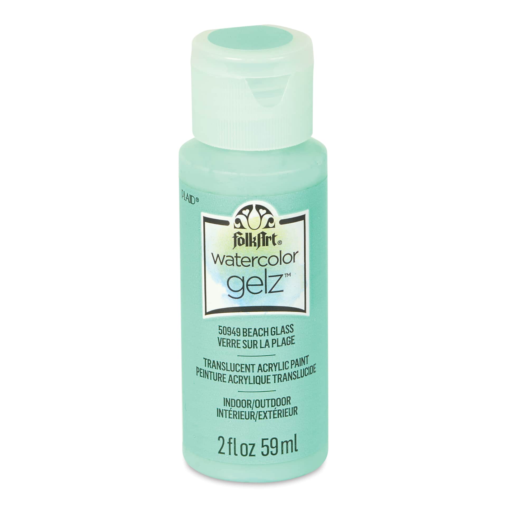 FolkArt Watercolor Gelz Acrylic Paint - Beach Glass, 2 oz - front