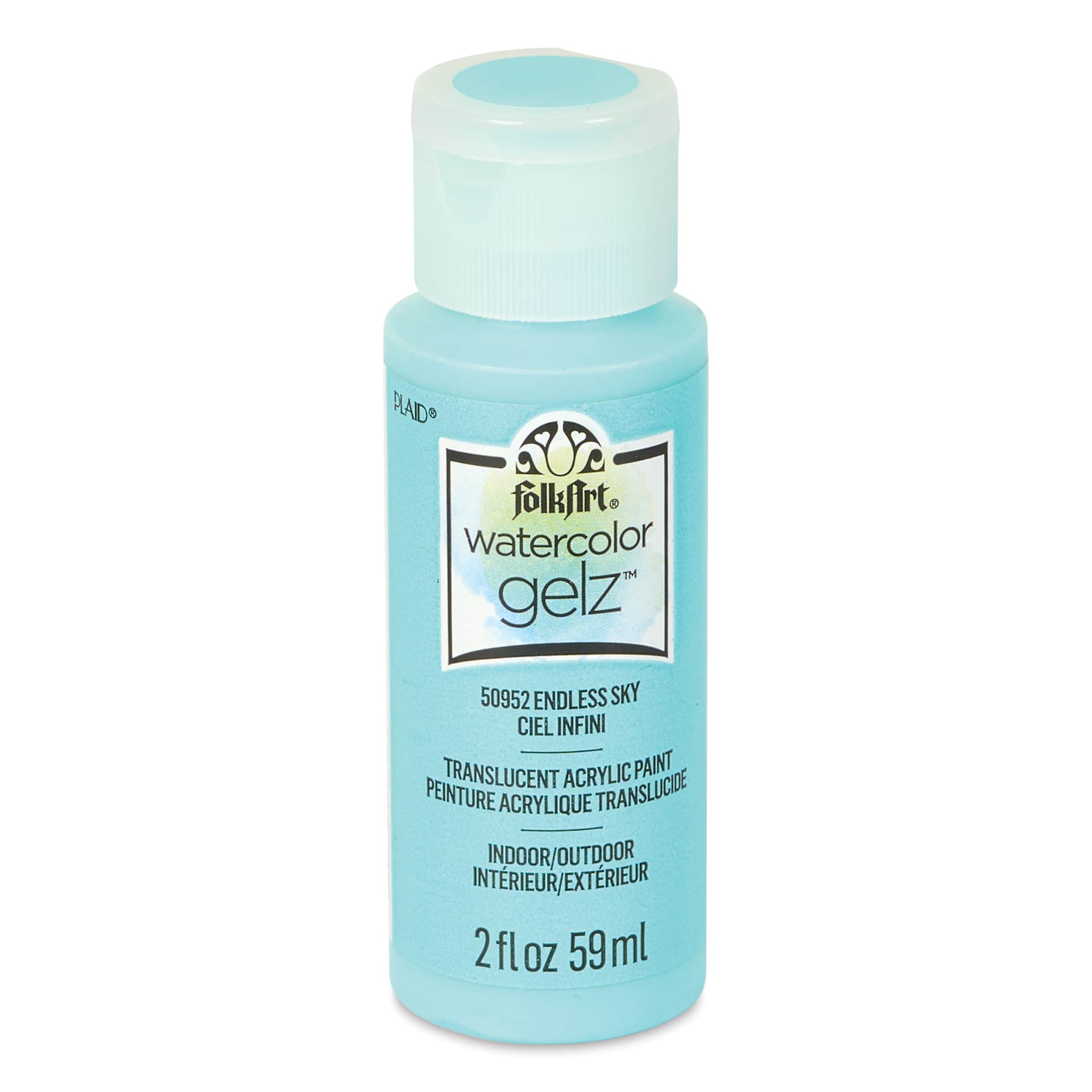 Plaid FolkArt Watercolor Gelz Acrylic Paint - Endless Sky, 2 oz - front