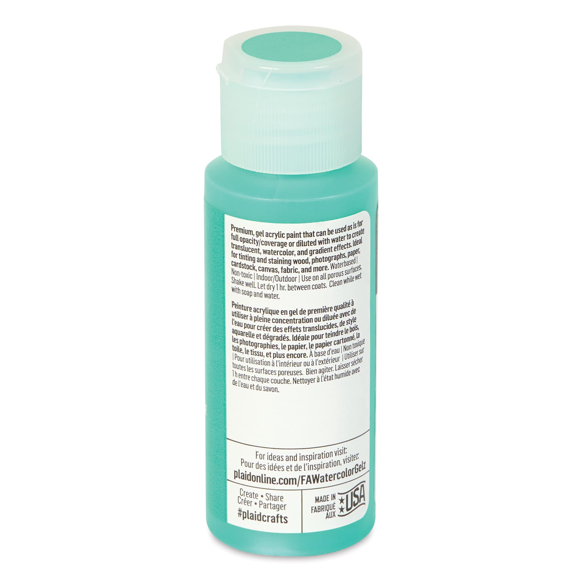 FolkArt Watercolor Gelz Acrylic Paint - Mermaid Tail, 2 oz - back