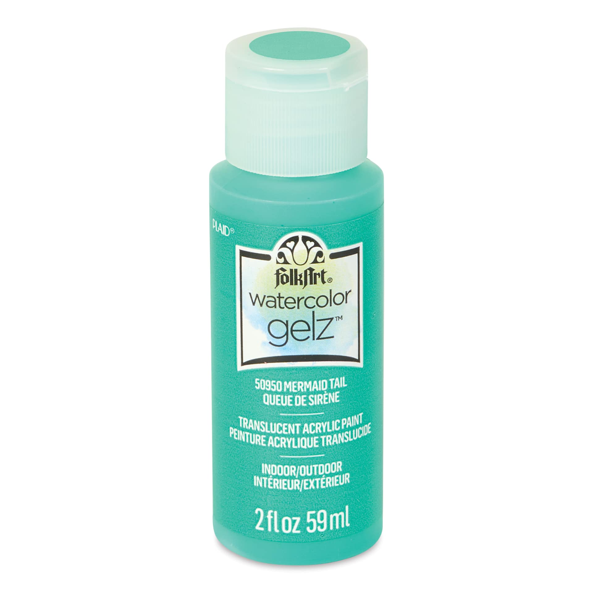 FolkArt Watercolor Gelz Acrylic Paint - Mermaid Tail, 2 oz - front