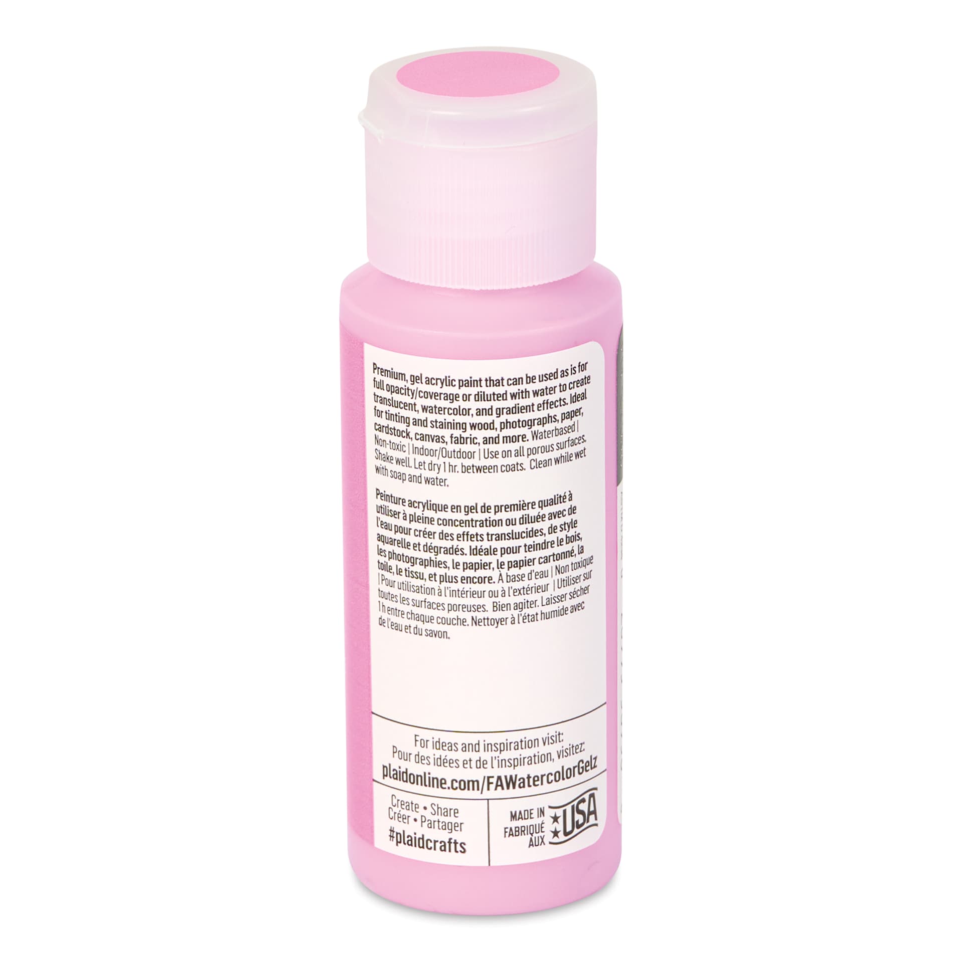 FolkArt Watercolor Gelz Acrylic Paint - Punchy Purple, 2 oz - back