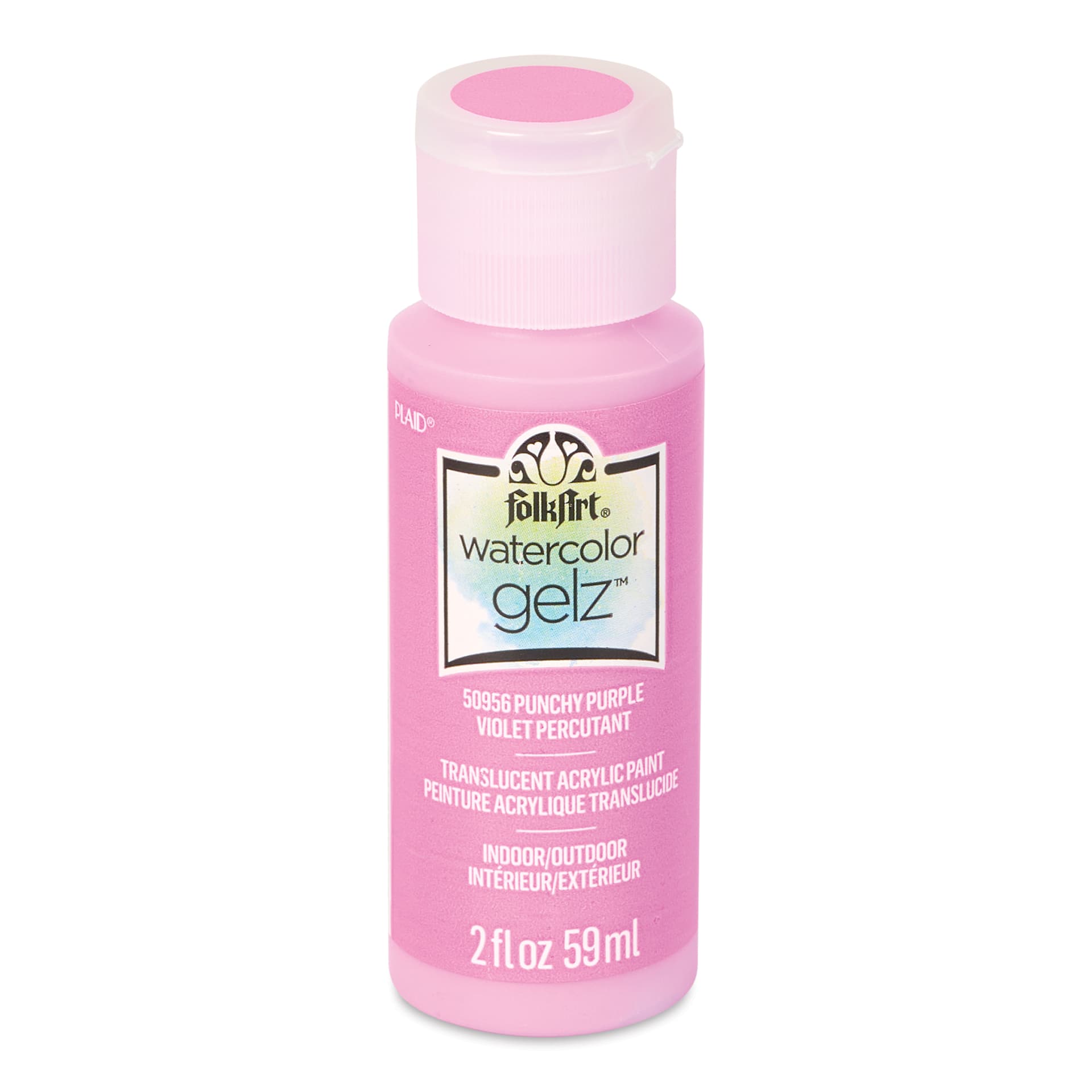 FolkArt Watercolor Gelz Acrylic Paint - Punchy Purple, 2 oz - front