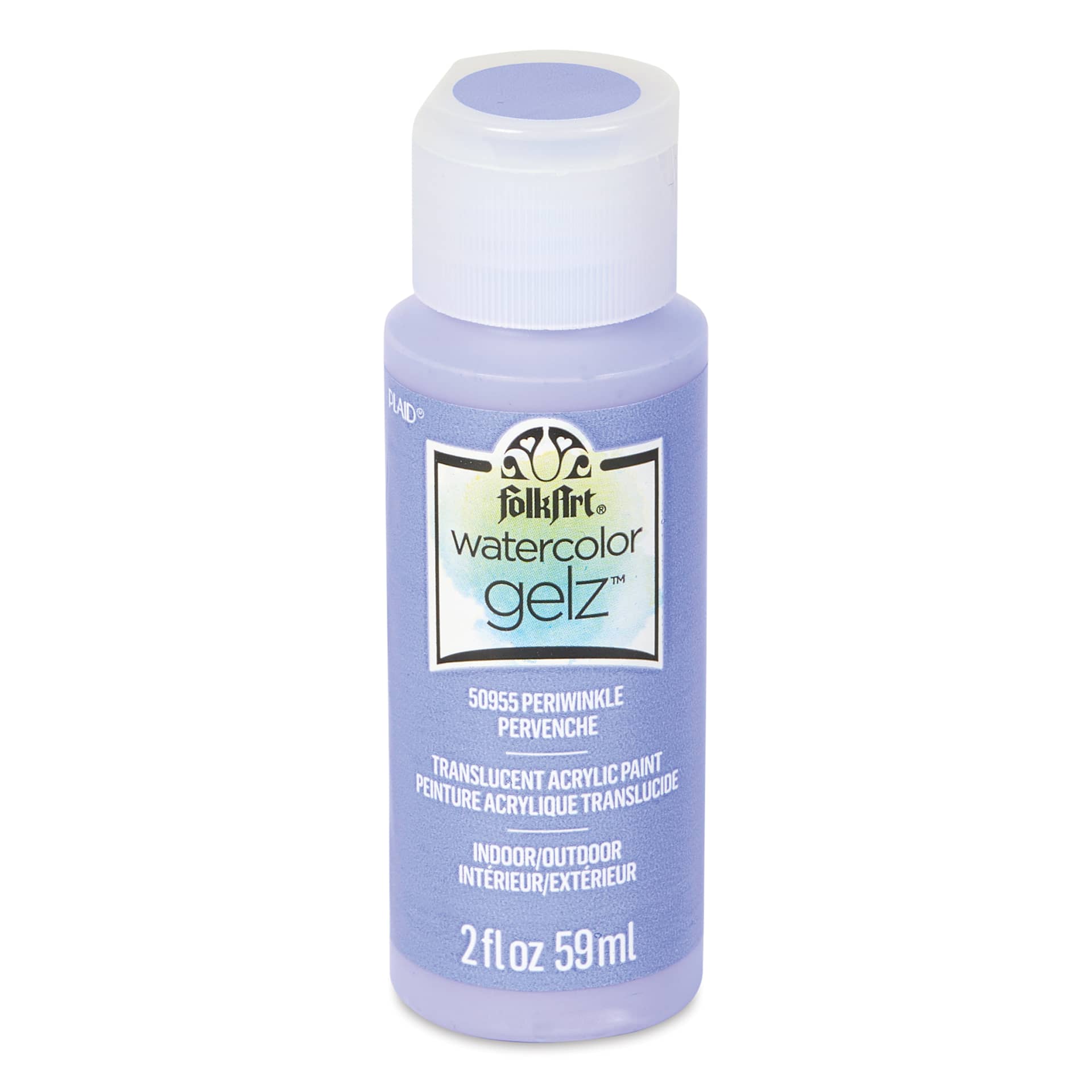 FolkArt Watercolor Gelz Acrylic Paint - Periwinkle, 2 oz - front