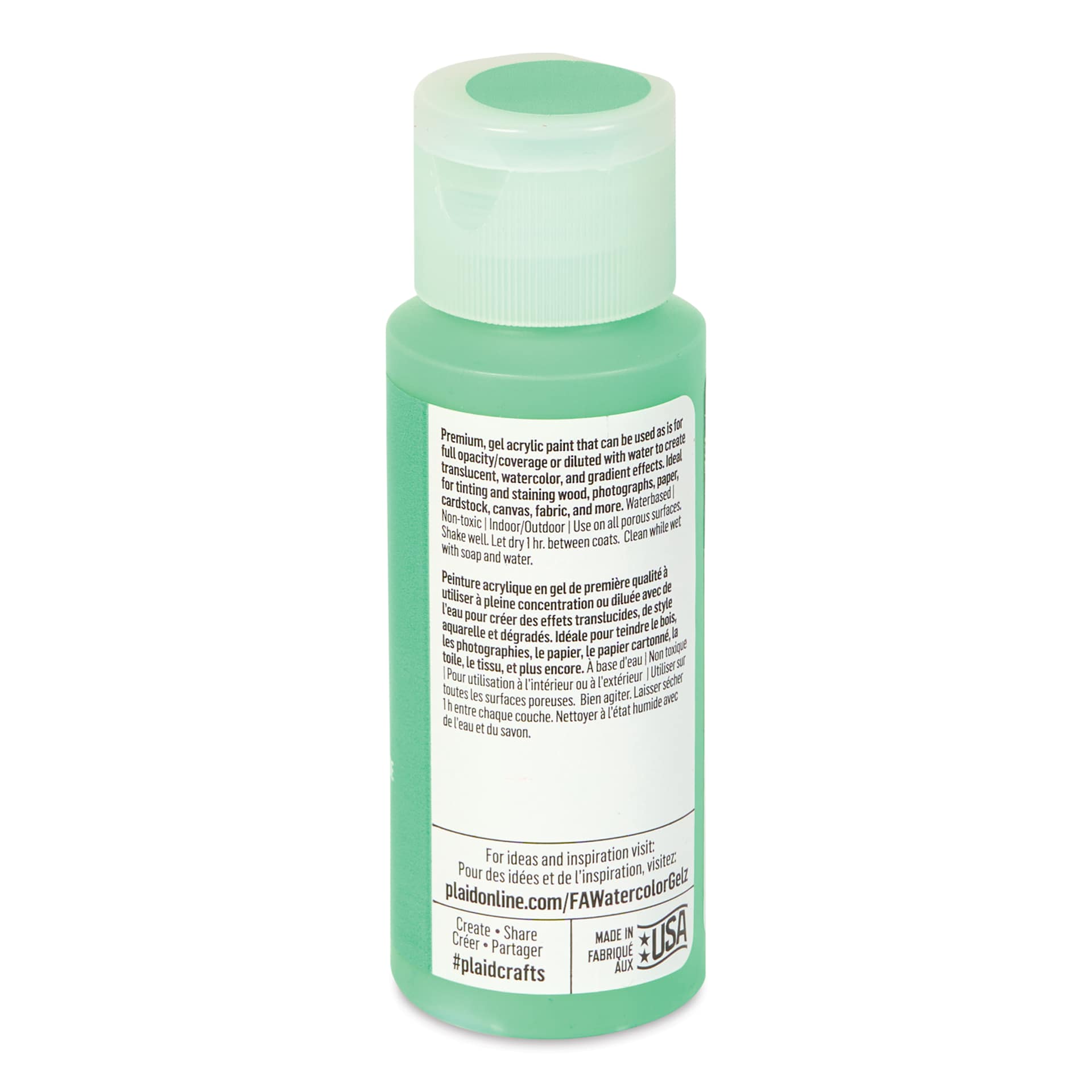 FolkArt Watercolor Gelz Acrylic Paint - Sea Turtle, 2 oz - back