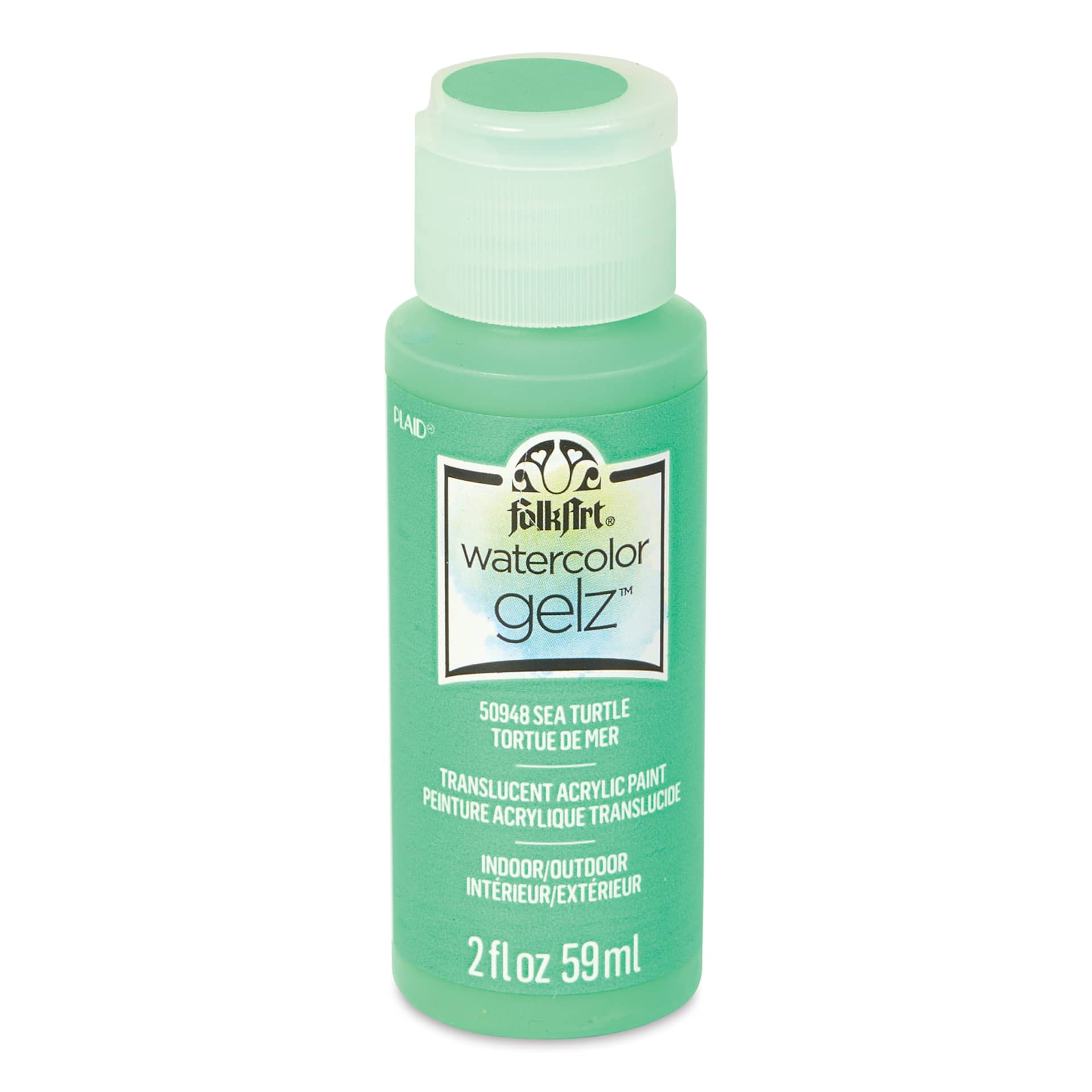 FolkArt Watercolor Gelz Acrylic Paint - Sea Turtle, 2 oz - front