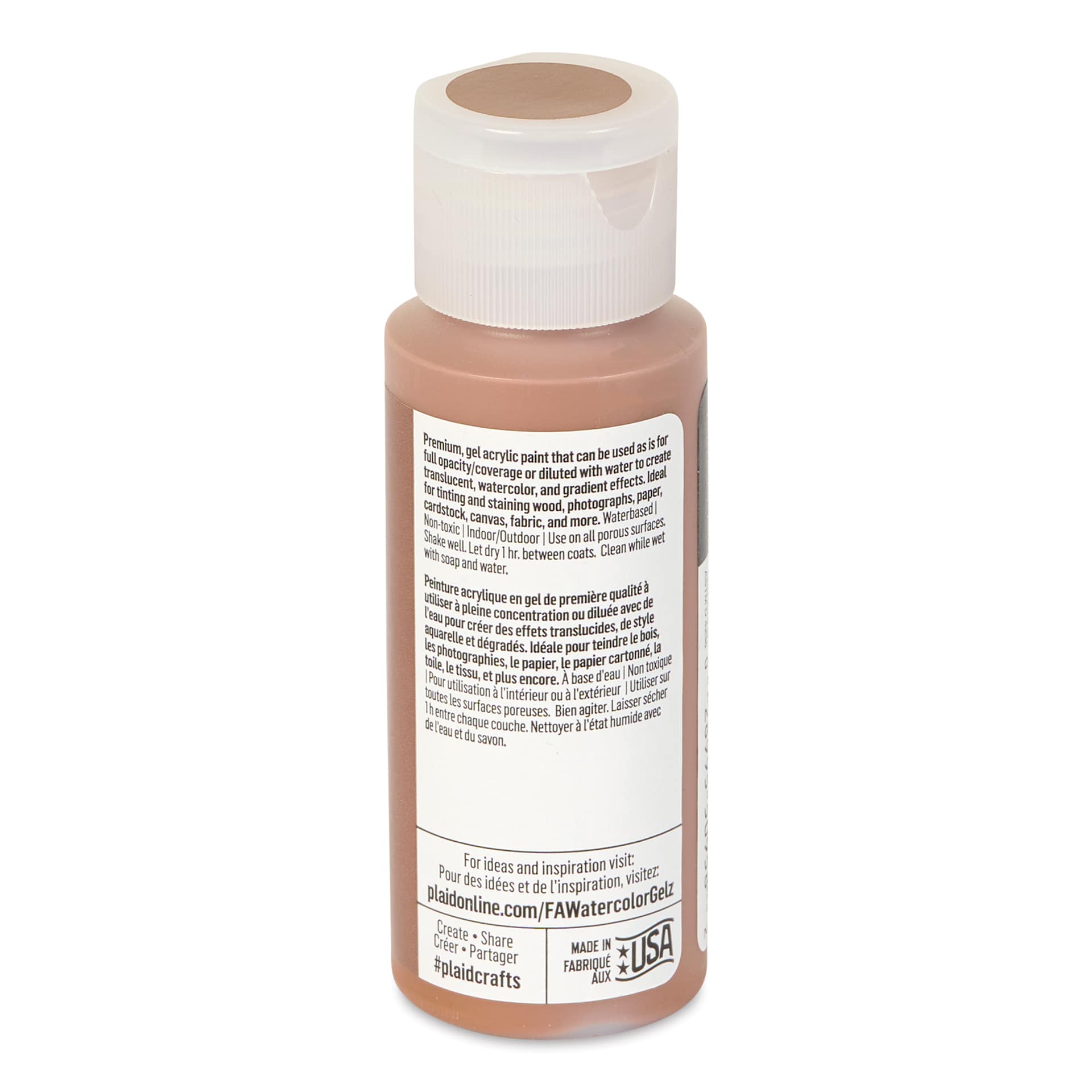 FolkArt Watercolor Gelz Acrylic Paint - Tree Trunk, 2 oz - back