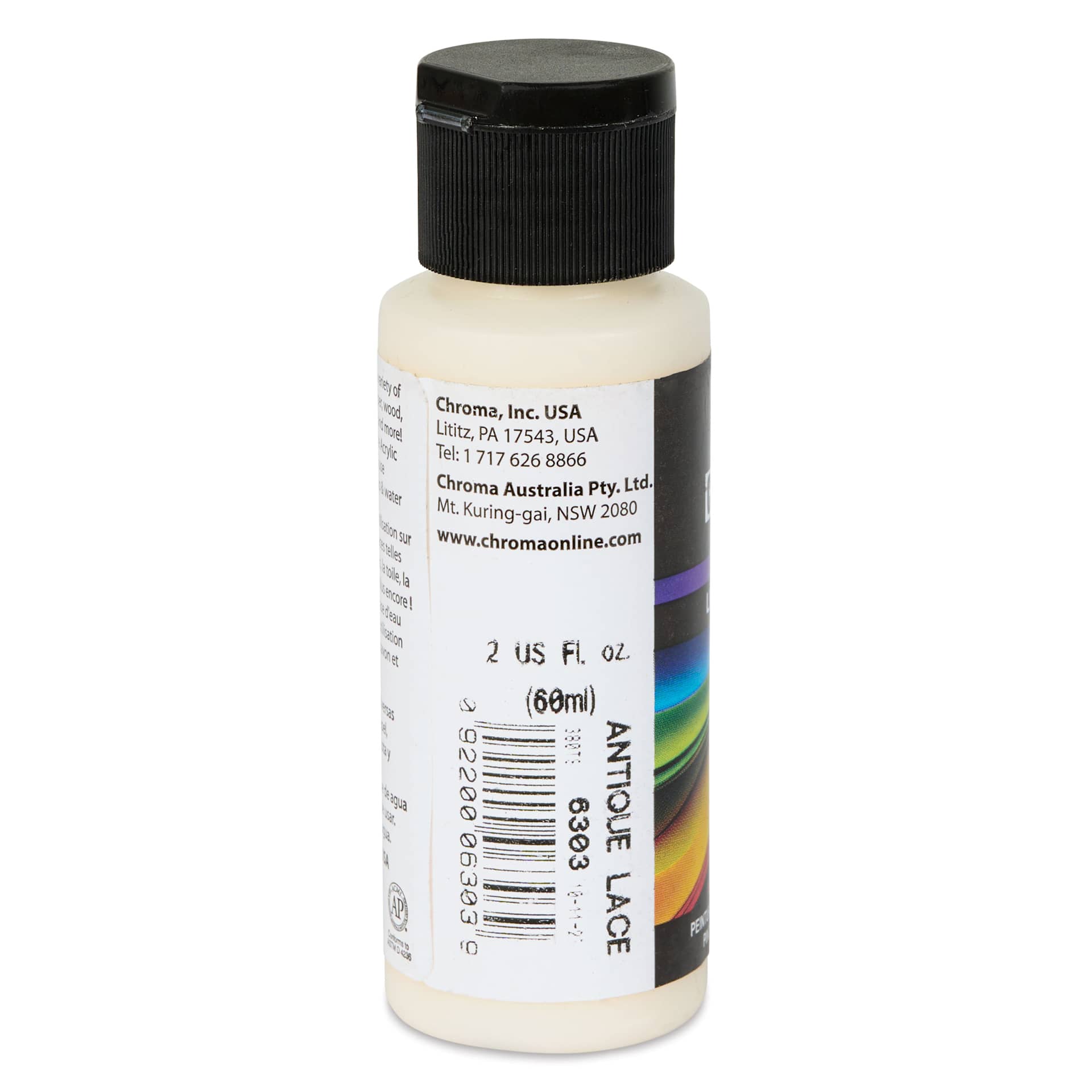 Chroma Craft Colors Acrylic Paint - Antique Lace, 2 oz, label shown