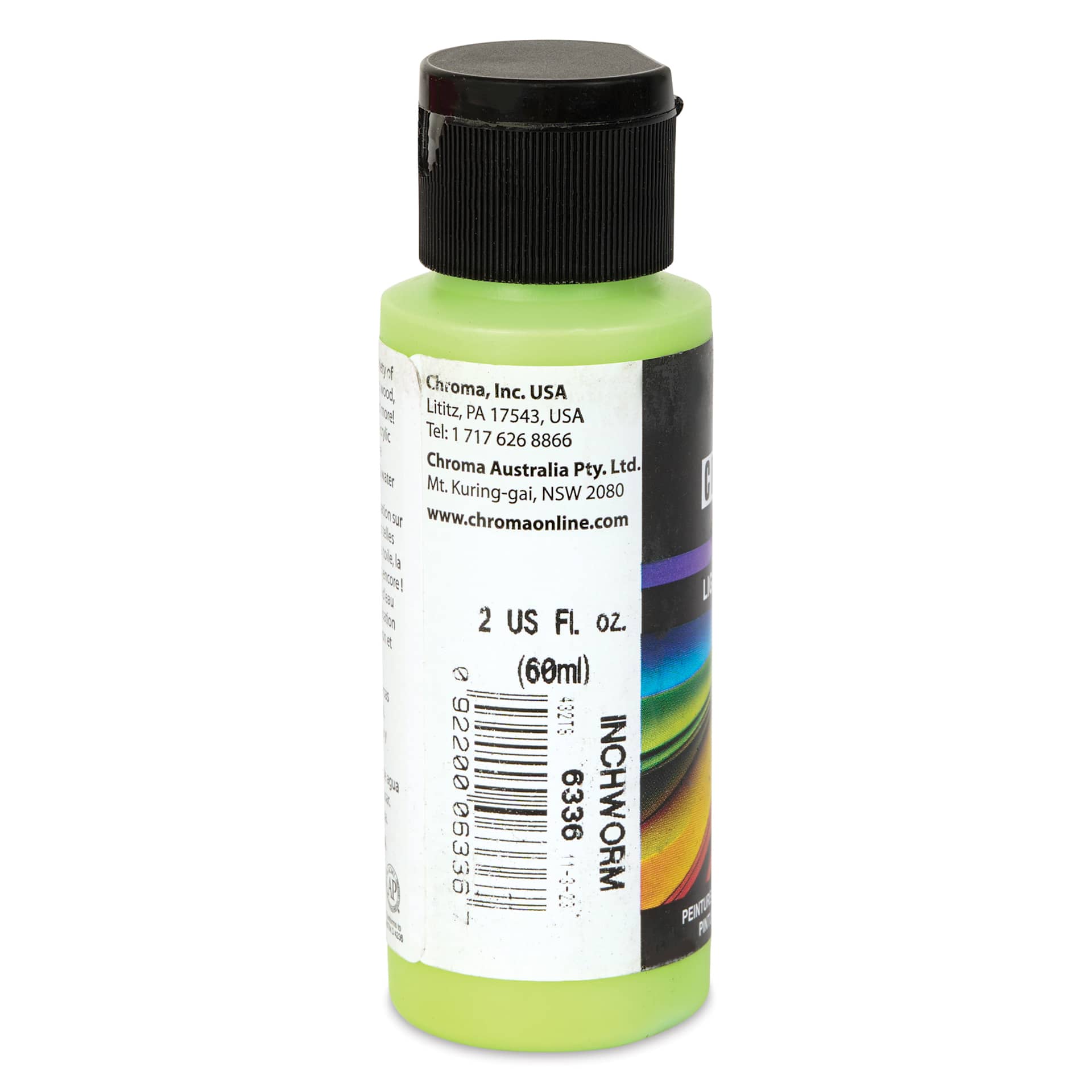Chroma Craft Colors Acrylic Paint - Inchworm, 2 oz, label shown