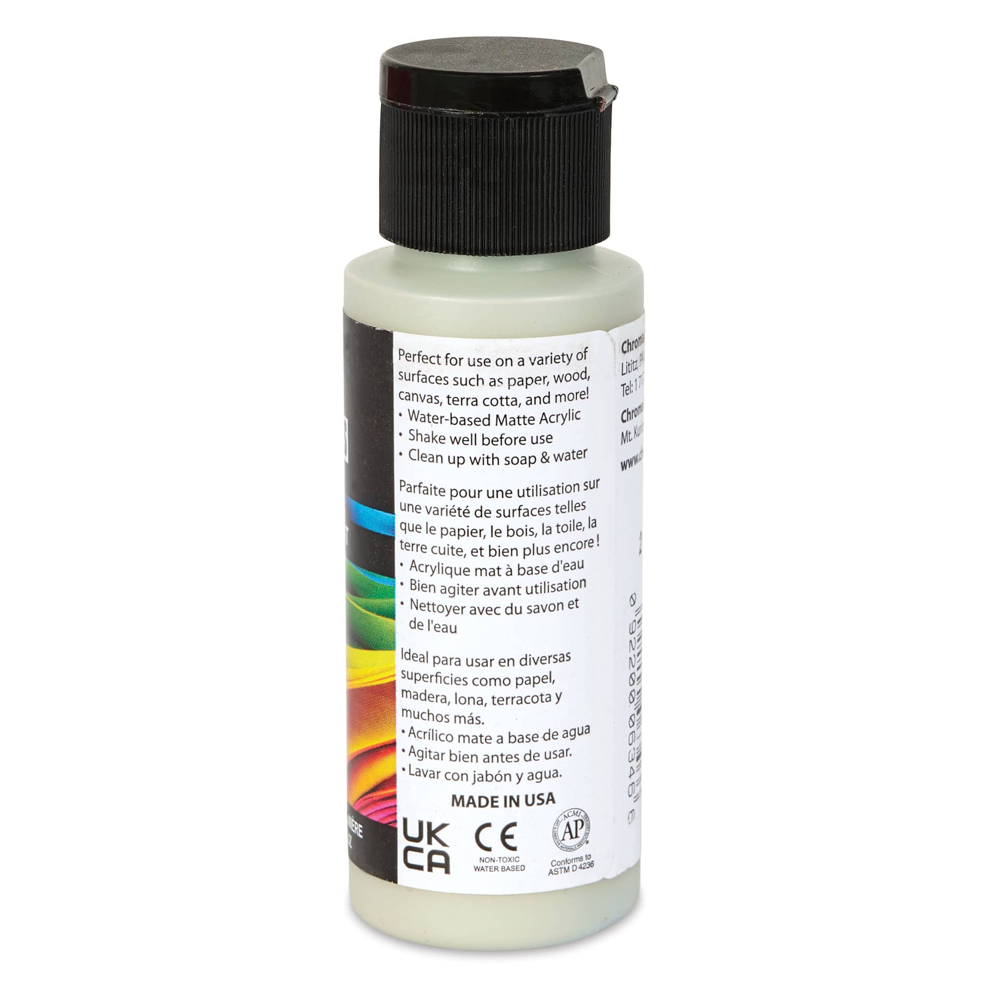Chroma Craft Colors Acrylic Paint - Morning Fog, 2 oz, showing paint usage in label