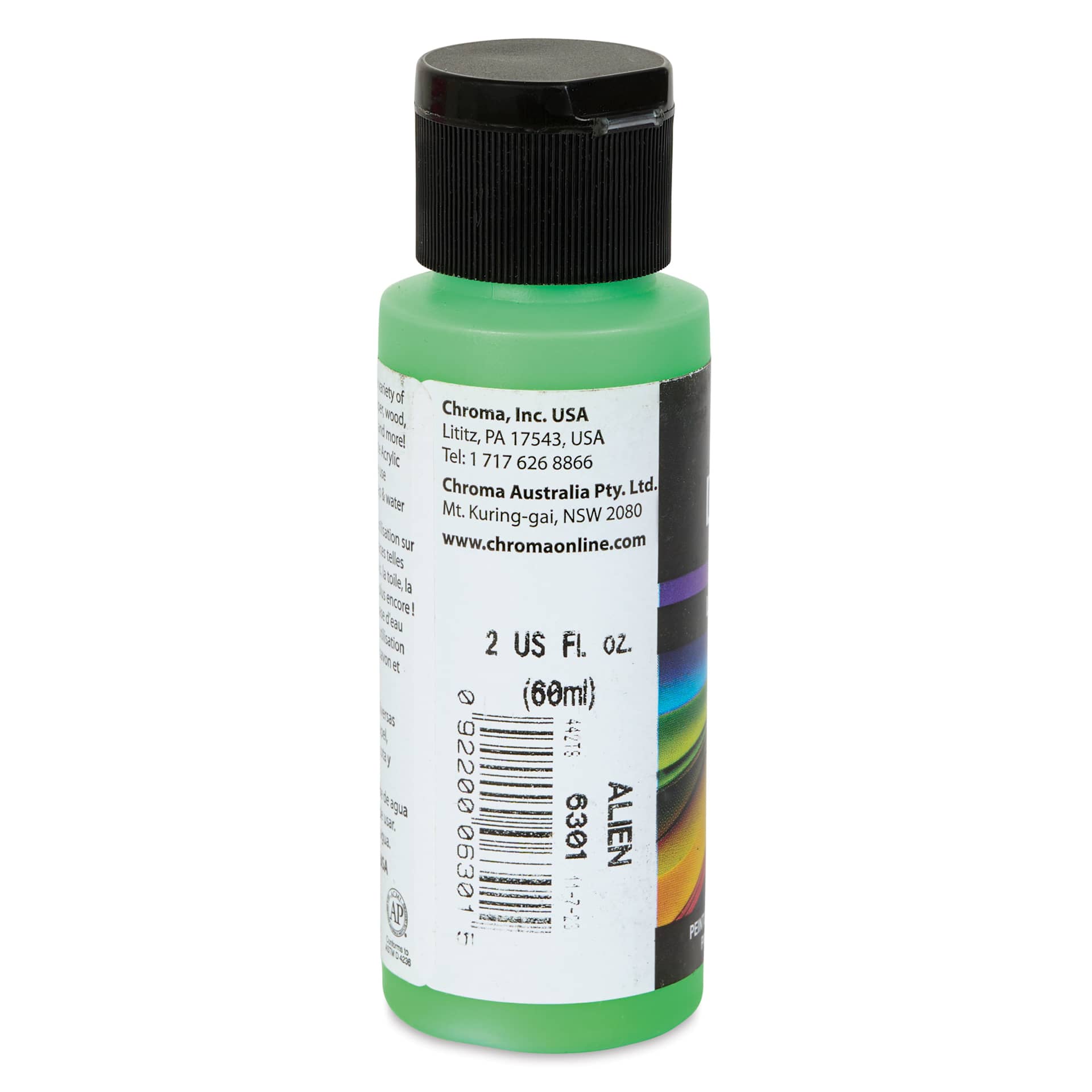 Chroma Craft Colors Acrylic Paint - Neon Alien, 2 oz, label shown