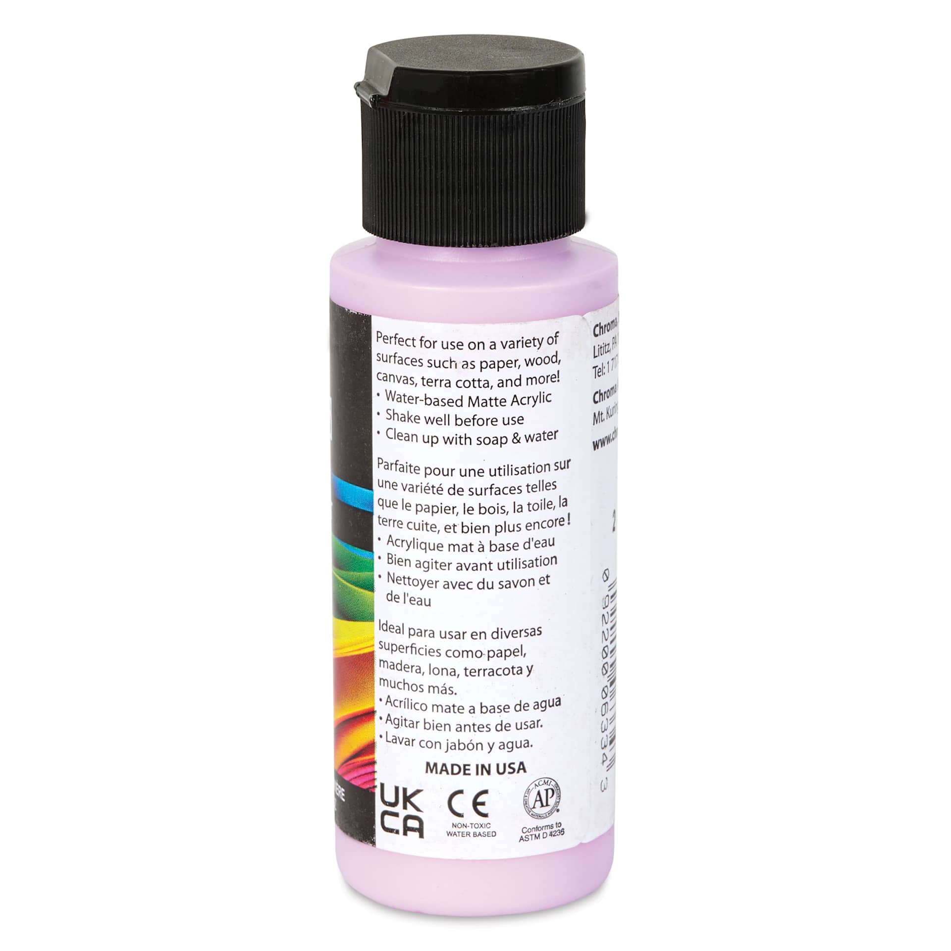 Chroma Craft Colors Acrylic Paint - Gumdrop, 2 oz, showing paint usage in label