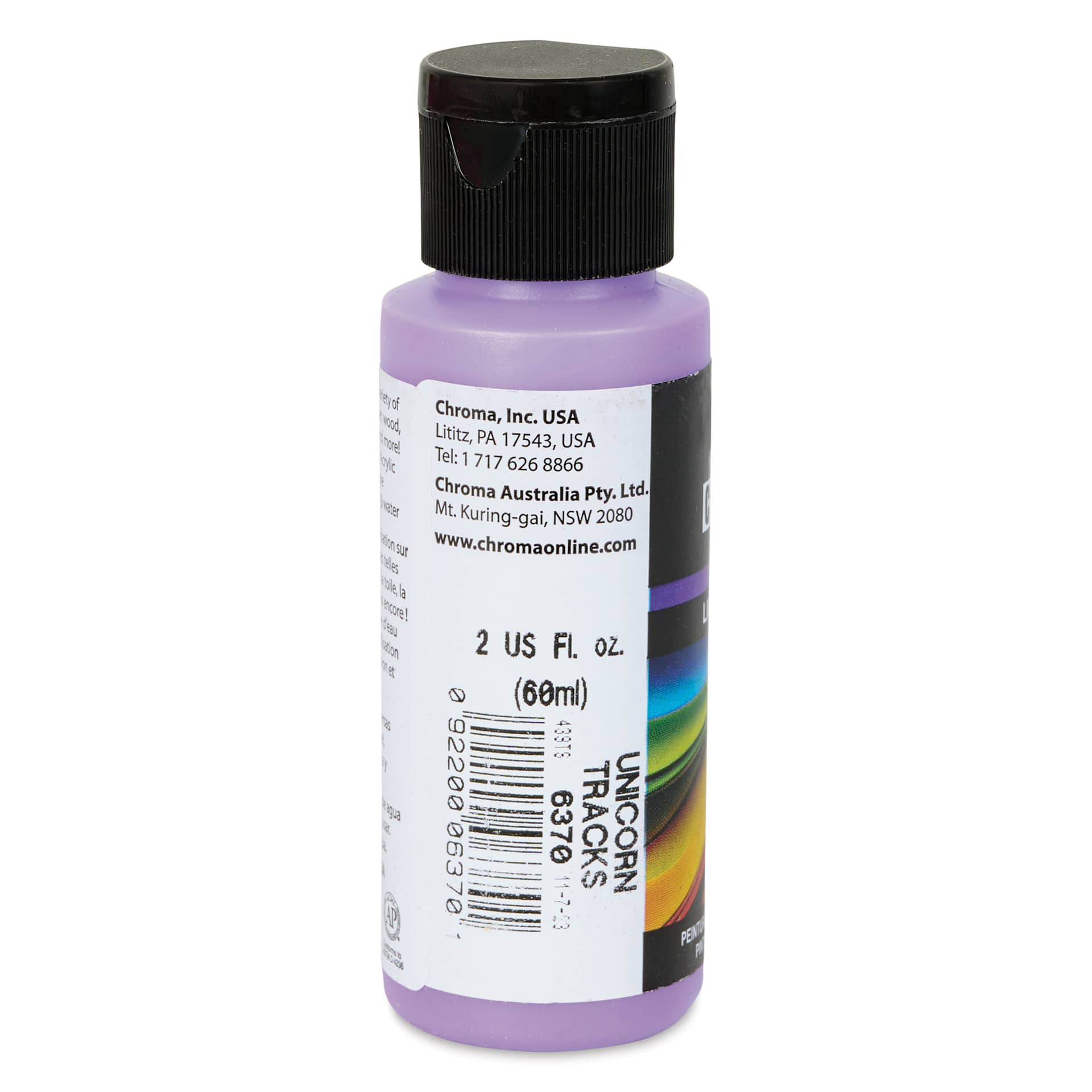 Chroma Craft Colors Acrylic Paint - Neon Unicorn Tracks, 2 oz, label shown