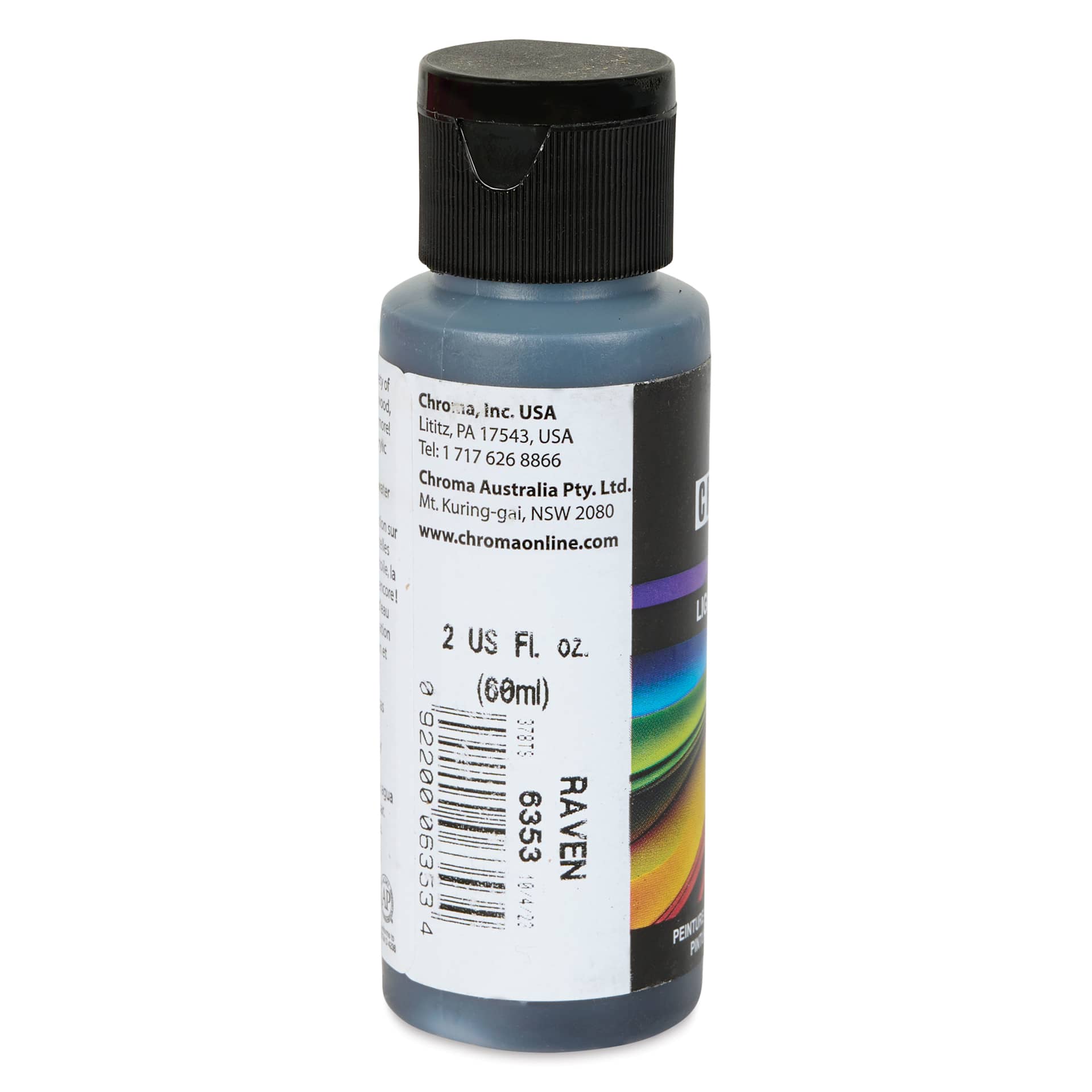 Chroma Craft Colors Acrylic Paint - Raven, 2 oz, label shown