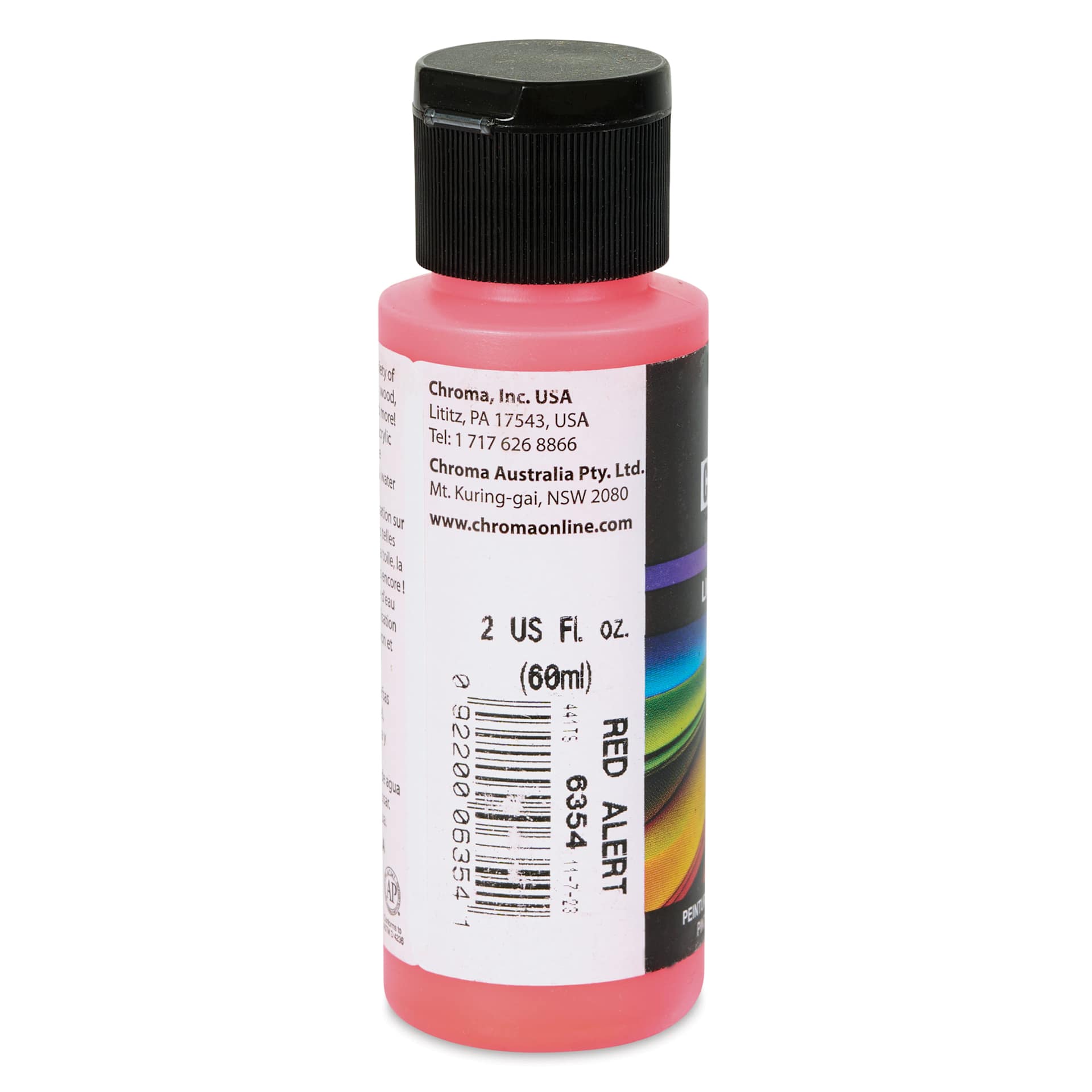 Chroma Craft Colors Acrylic Paint - Neon Red Alert, 2 oz, label shown
