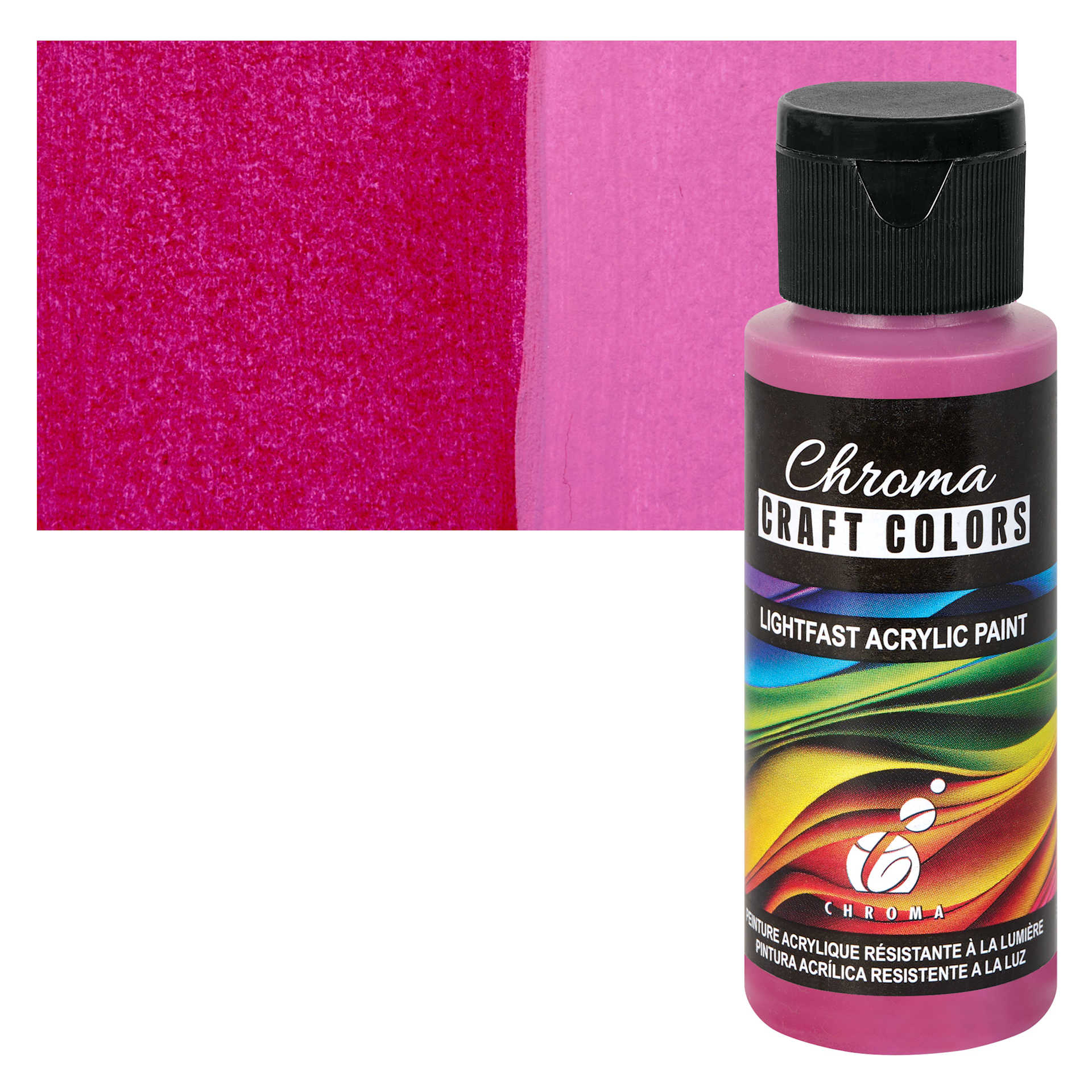 Chroma Craft Colors Acrylic Paint - Merlot, swatch and bottle