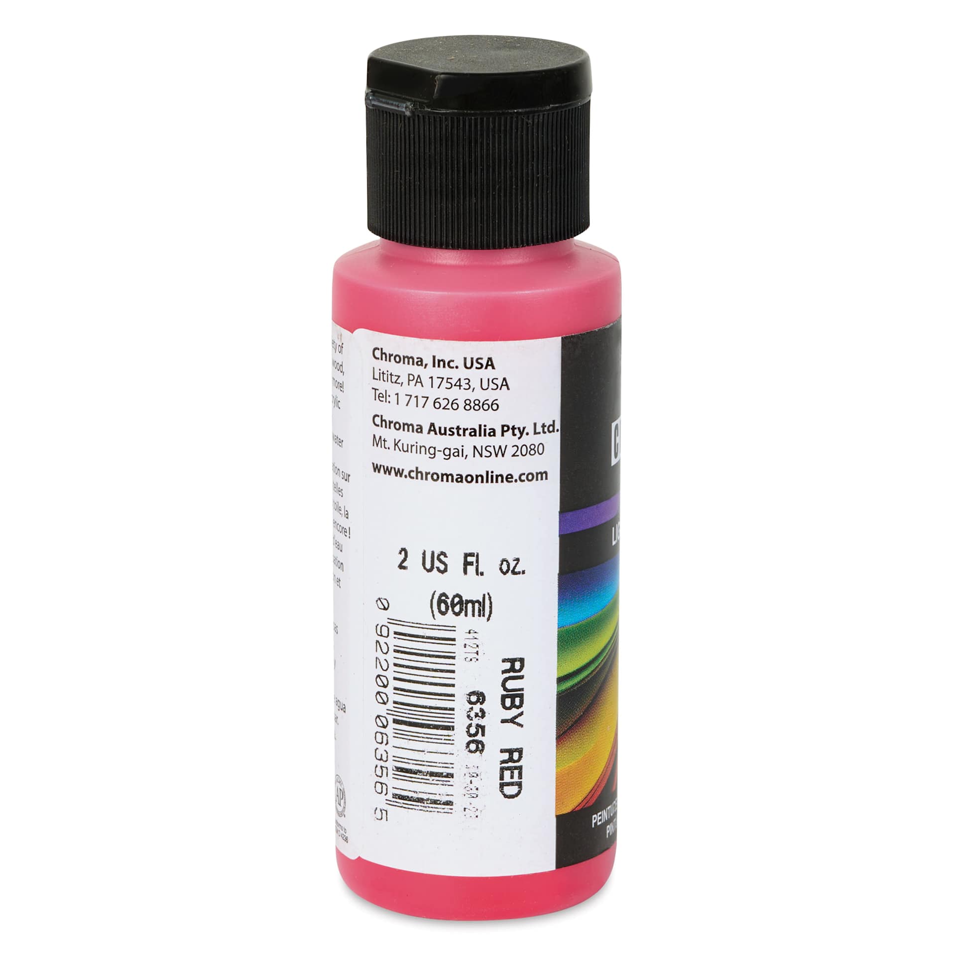 Chroma Craft Colors Acrylic Paint - Ruby Red, 2 oz, label shown