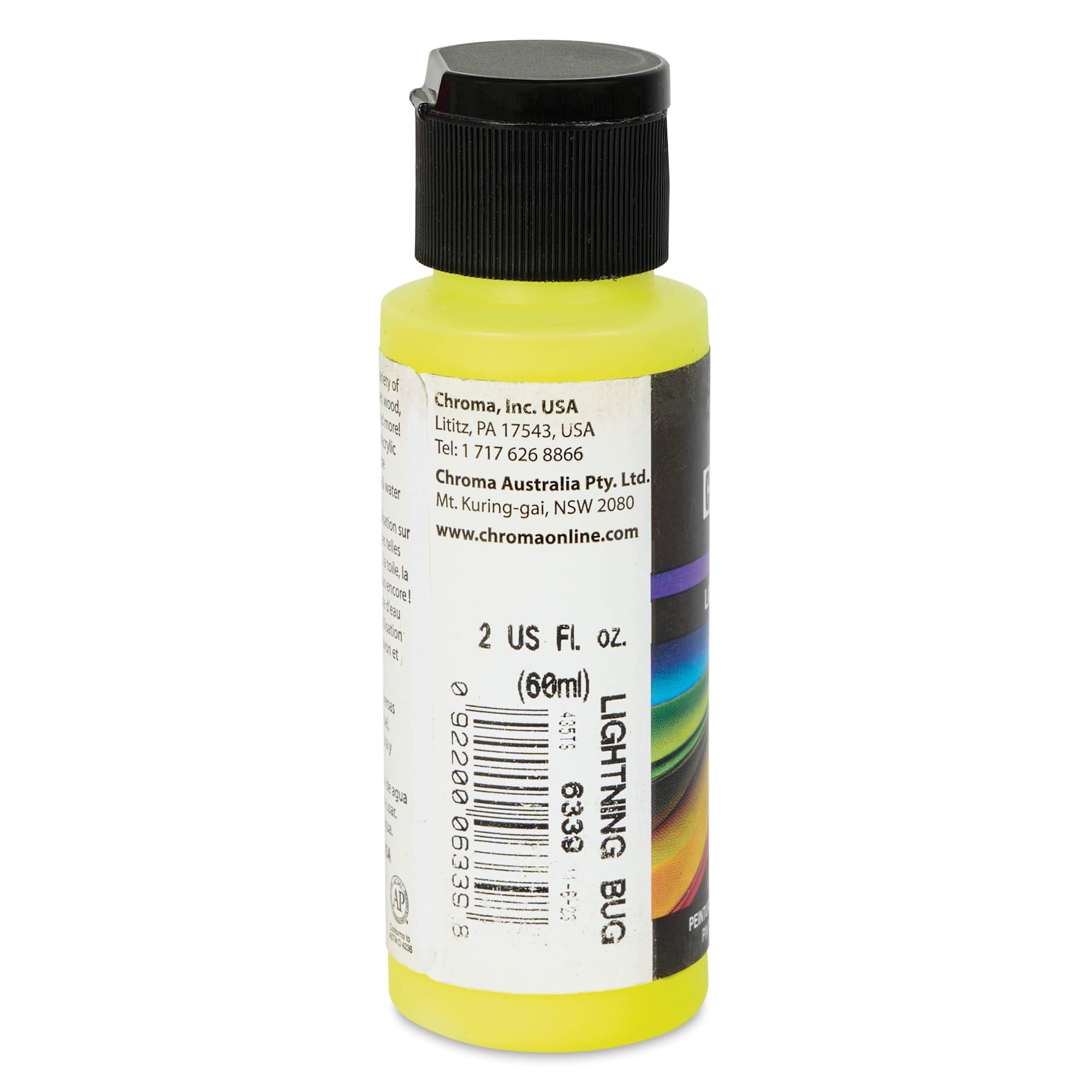 Chroma Craft Colors Acrylic Paint - Neon Lightning Bug, 2 oz, label shown