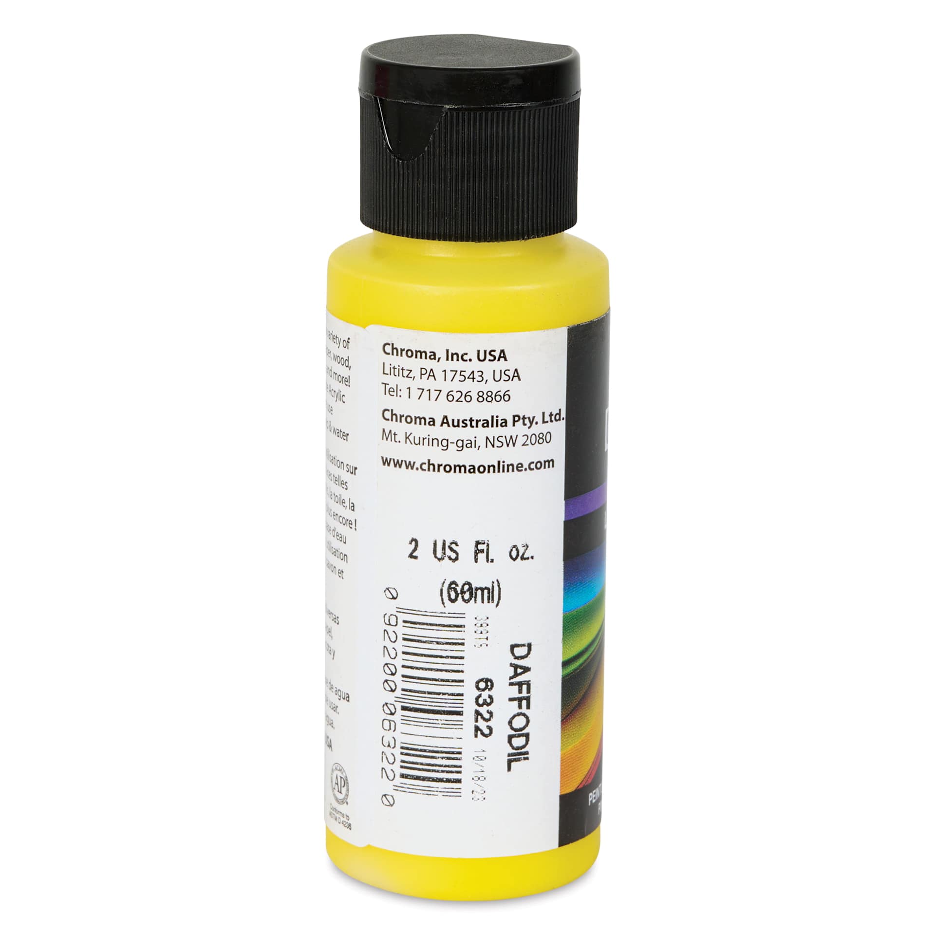 Chroma Craft Colors Acrylic Paint - Daffodil, 2 oz, label shown