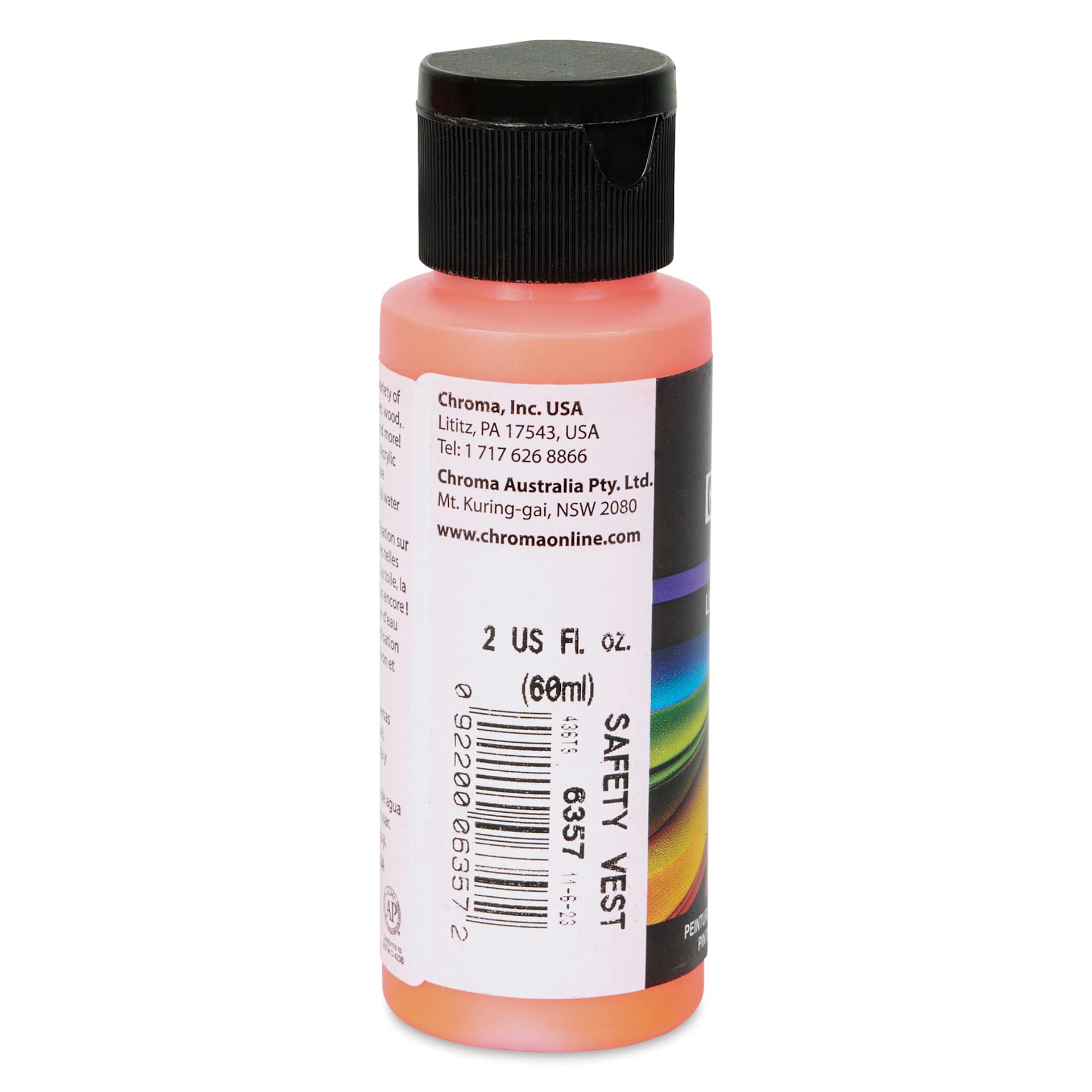 Chroma Craft Colors Acrylic Paint - Neon Safety Vest, 2 oz, label shown