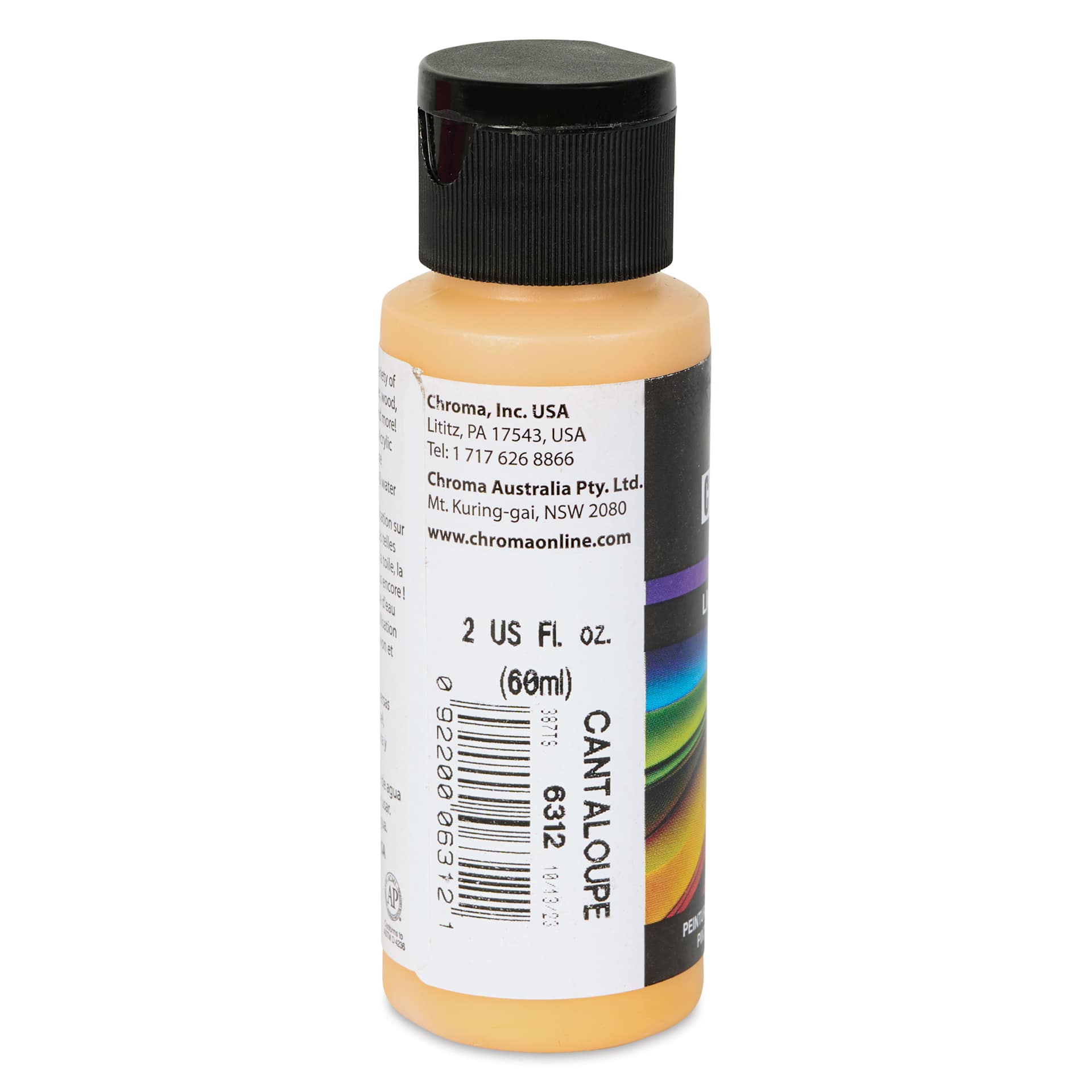 Chroma Craft Colors Acrylic Paint - Cantaloupe, 2 oz, label shown