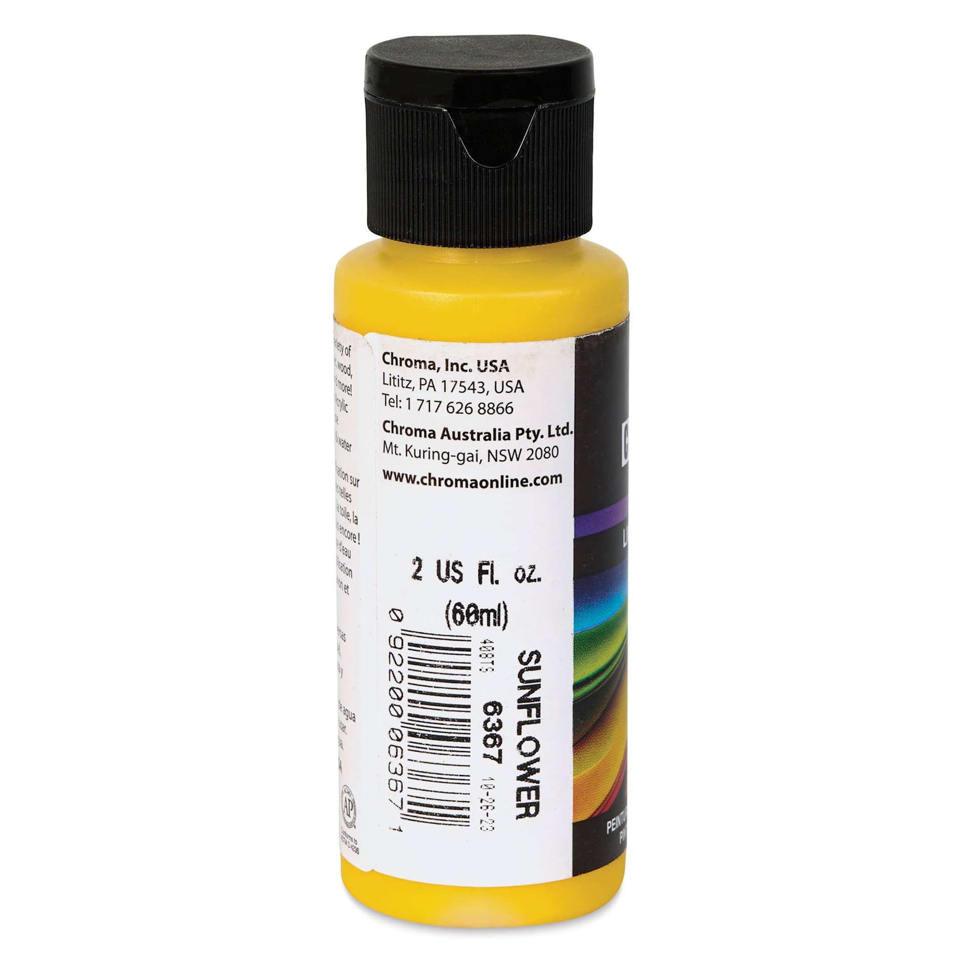 Chroma Craft Colors Acrylic Paint - Sunflower, 2 oz, label shown