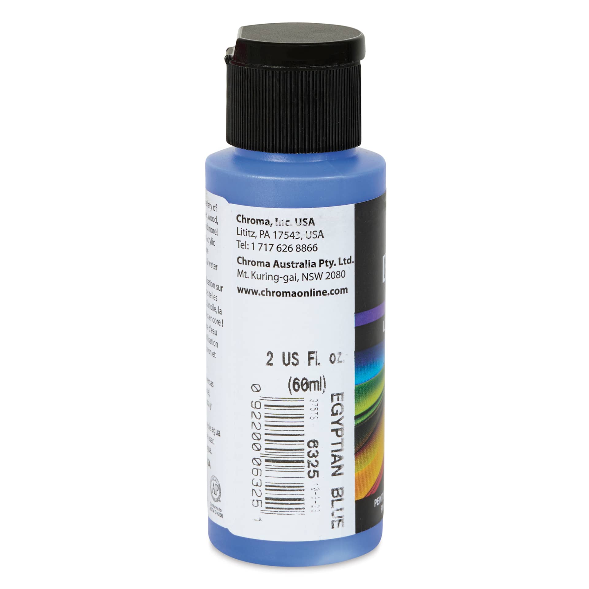 Chroma Craft Colors Acrylic Paint - Egyptian Blue, 2 oz, label shown