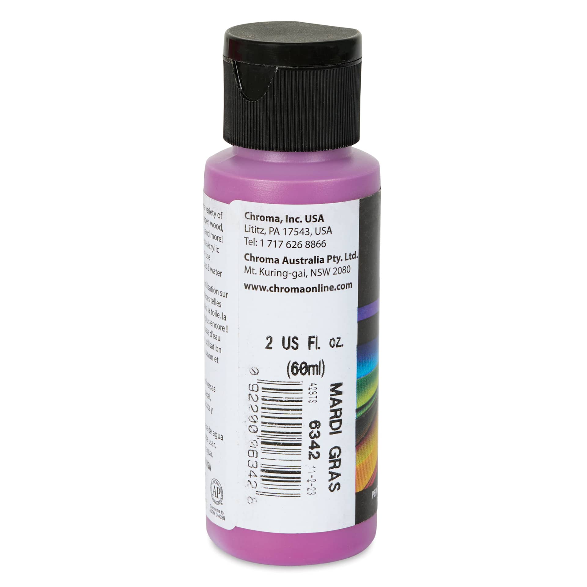 Chroma Craft Colors Acrylic Paint - Mardi Gras, 2 oz, label shown