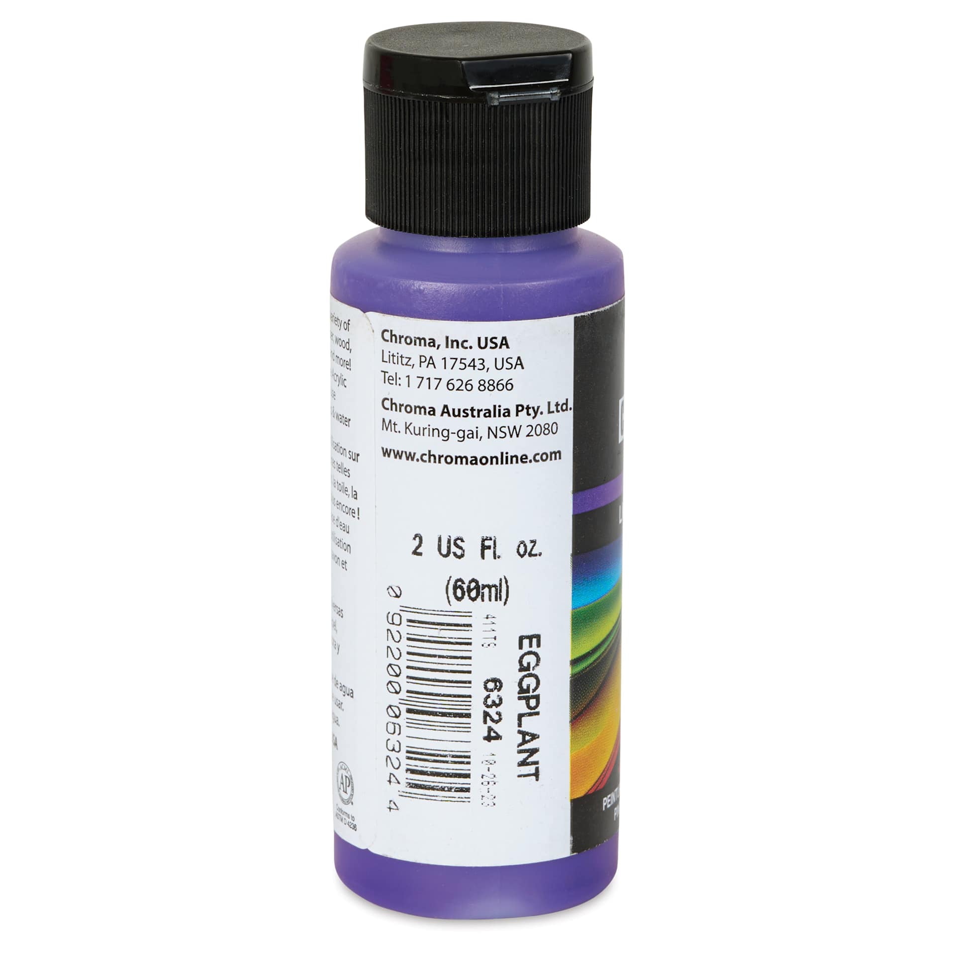 Chroma Craft Colors Acrylic Paint - Eggplant, 2 oz, label shown