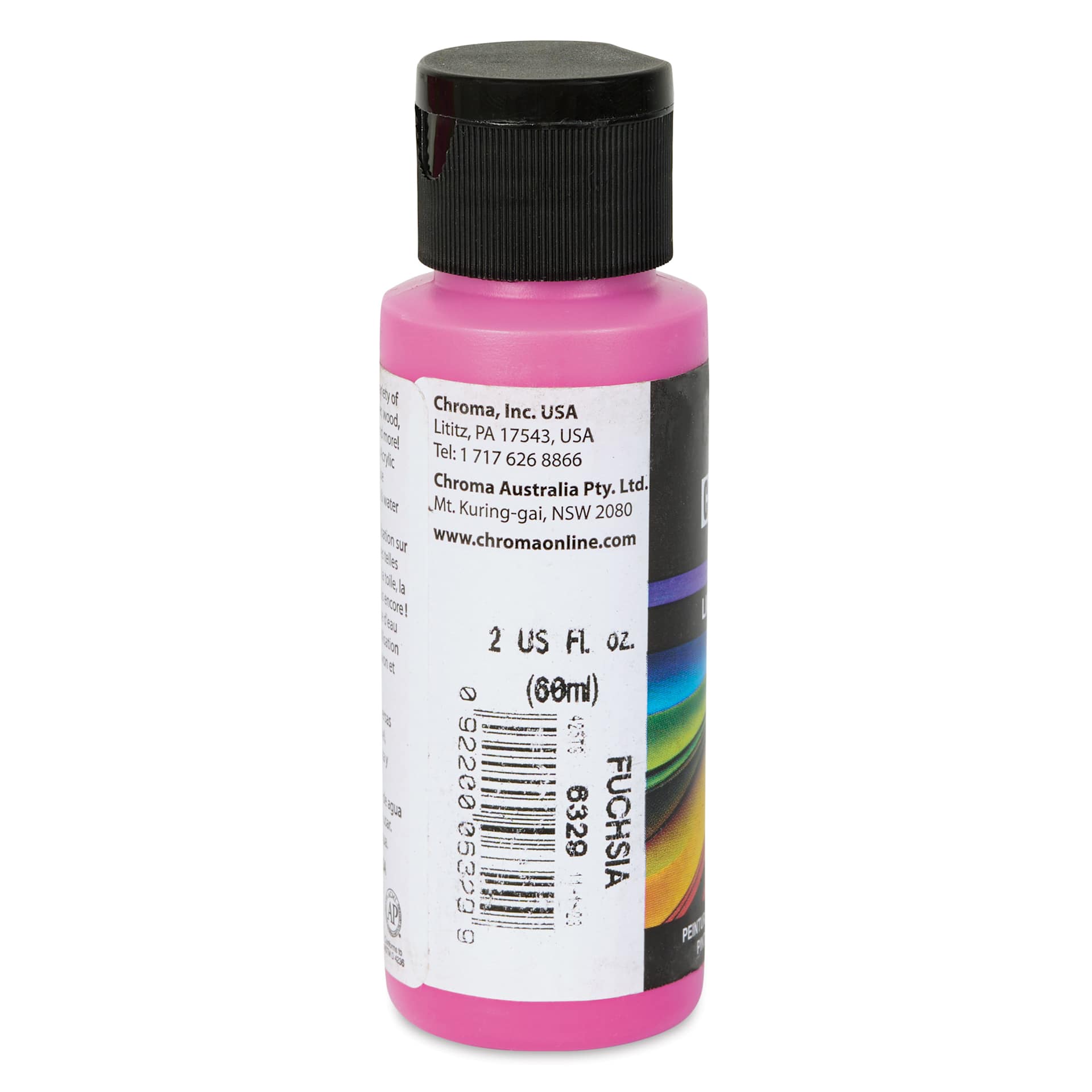 Chroma Craft Colors Acrylic Paint - Fuchsia, 2 oz, label shown