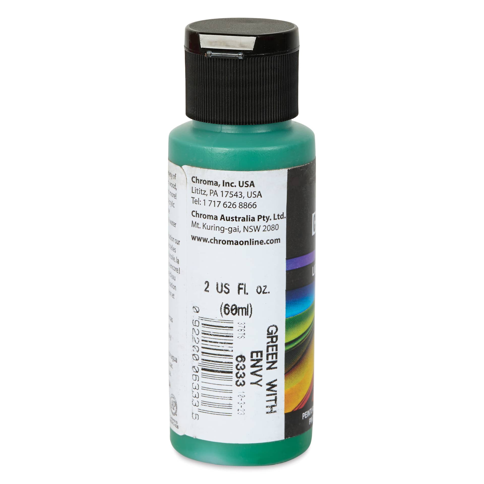 Chroma Craft Colors Acrylic Paint - Green with Envy, 2 oz, label shown