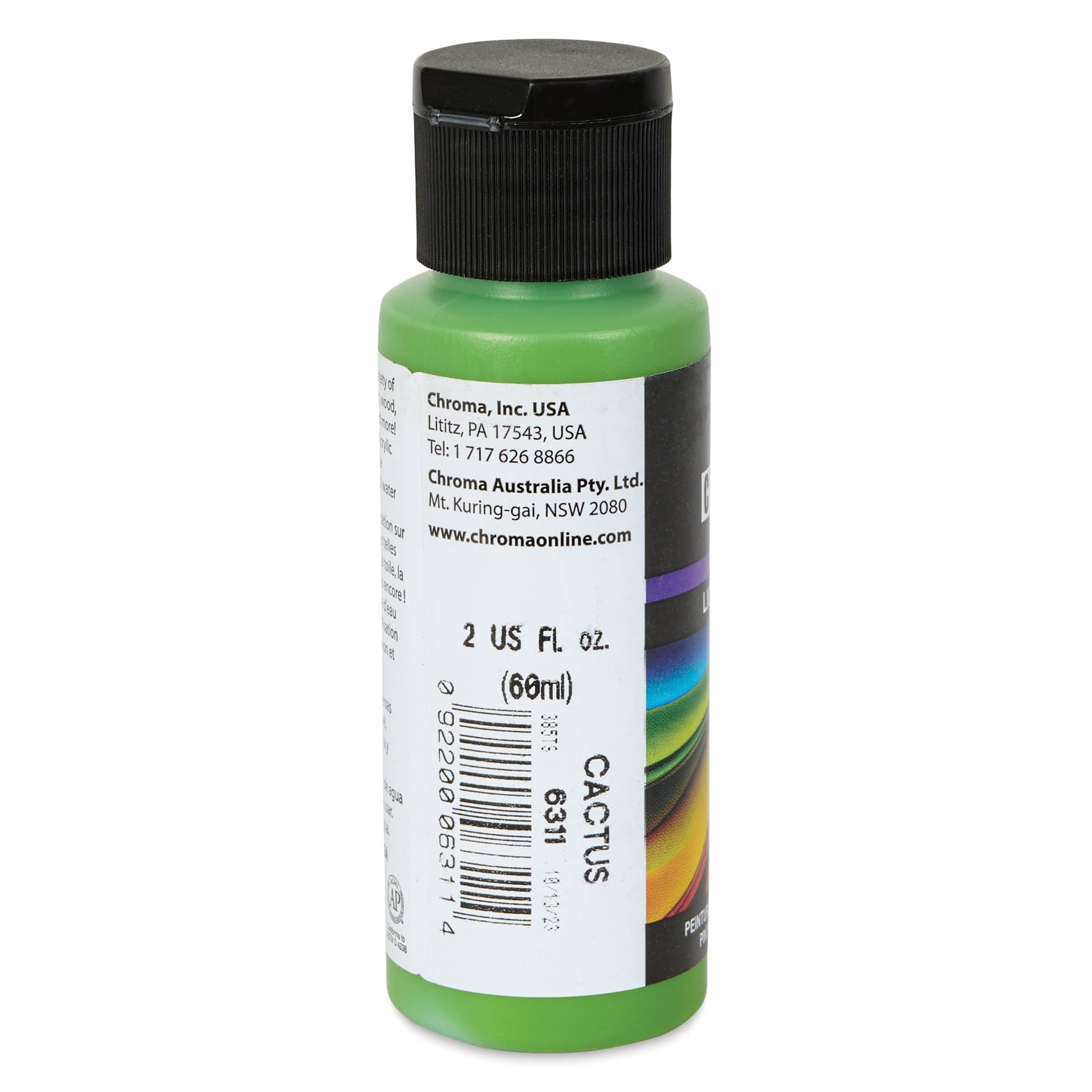 Chroma Craft Colors Acrylic Paint - Cactus, 2 oz, label shown
