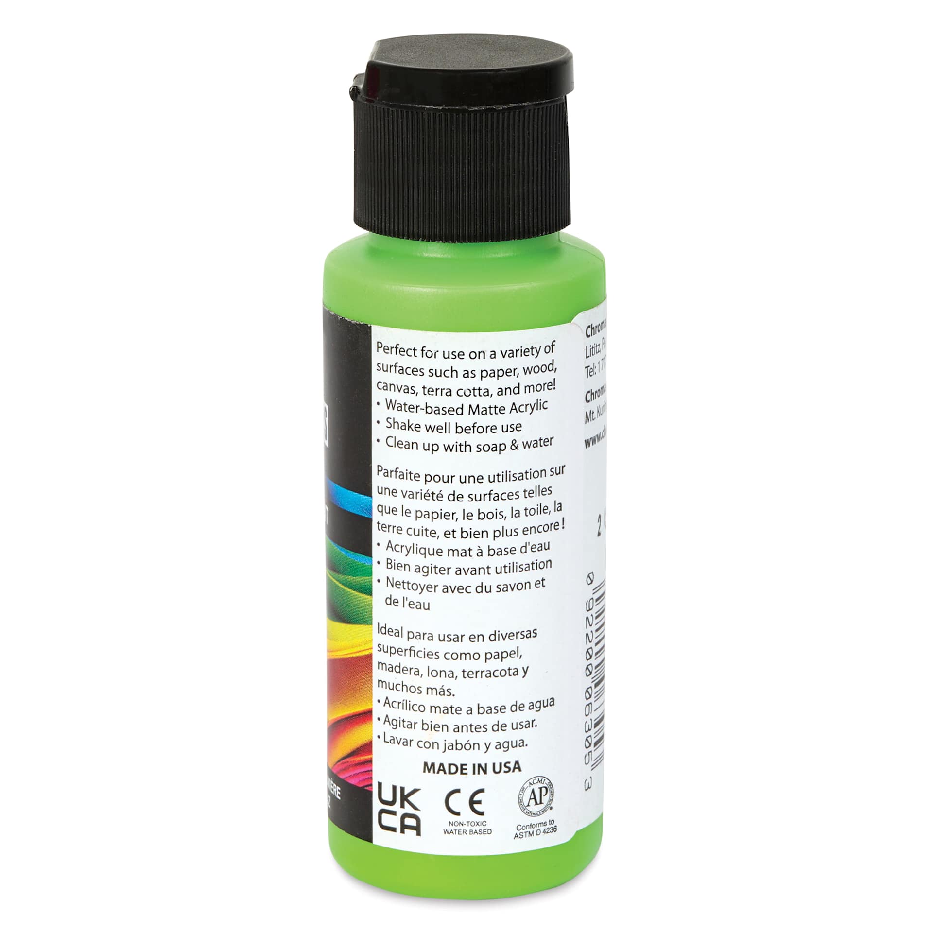 Chroma Craft Colors Acrylic Paint - Blarney Stone, 2 oz, showing paint usage in label