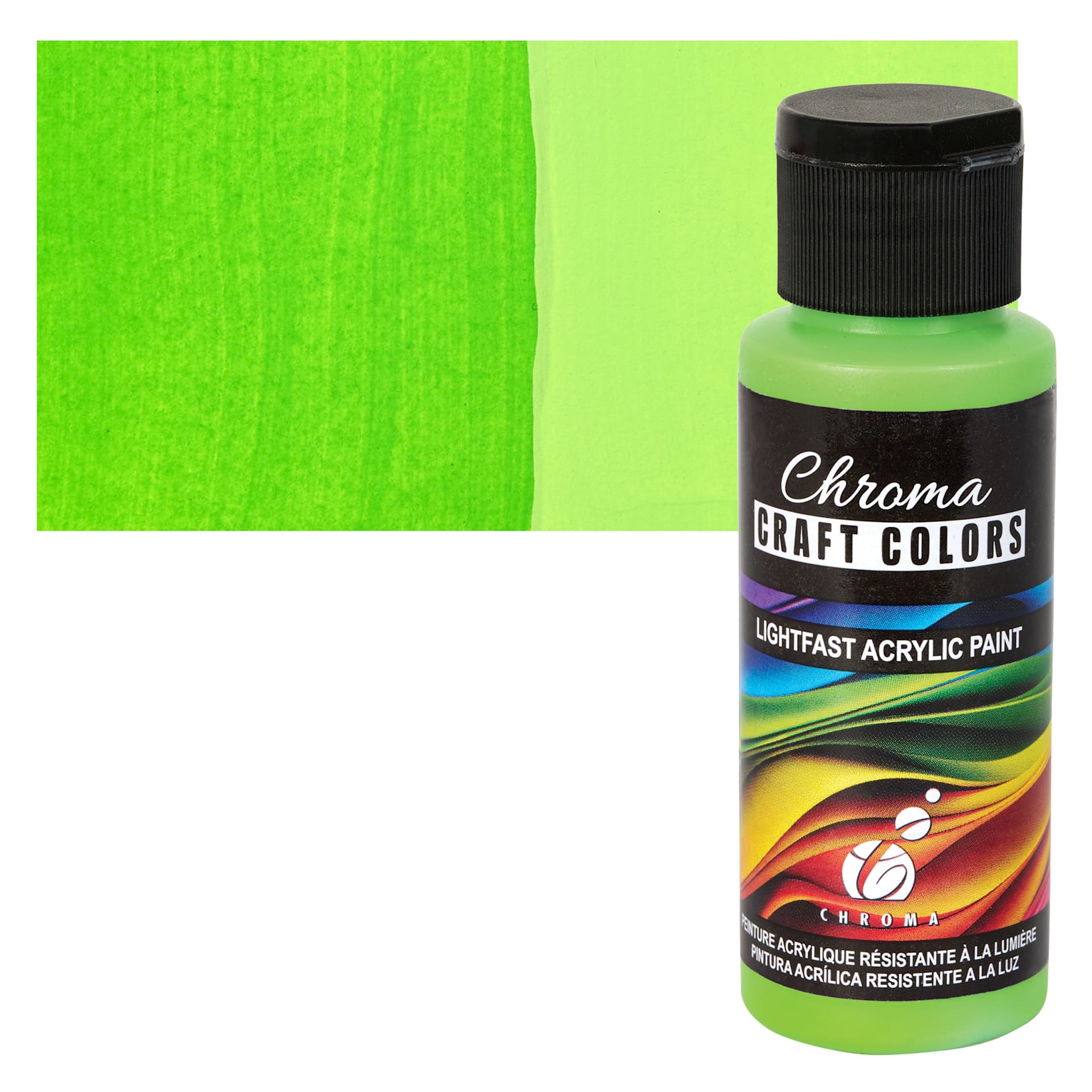 Chroma Craft Colors Acrylic Paint - Blarney Stone, swatch and bottle