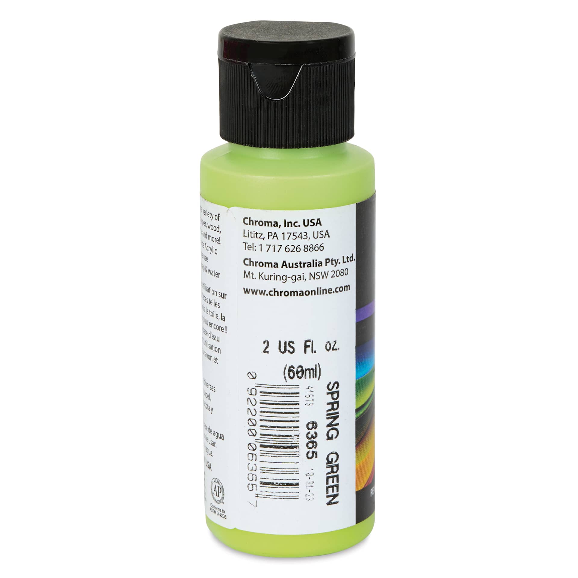 Chroma Craft Colors Acrylic Paint - Spring Green, 2 oz, label shown