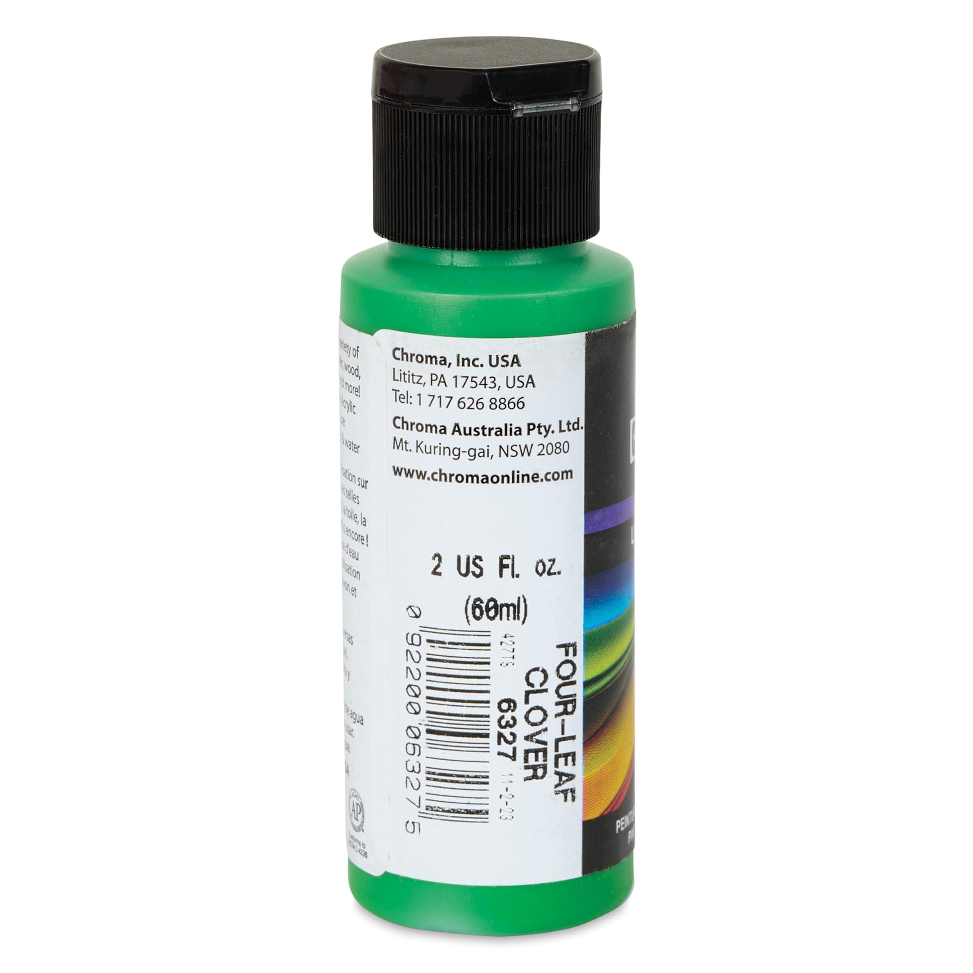 Chroma Craft Colors Acrylic Paint - Four-Leaf Clover, 2 oz, label shown