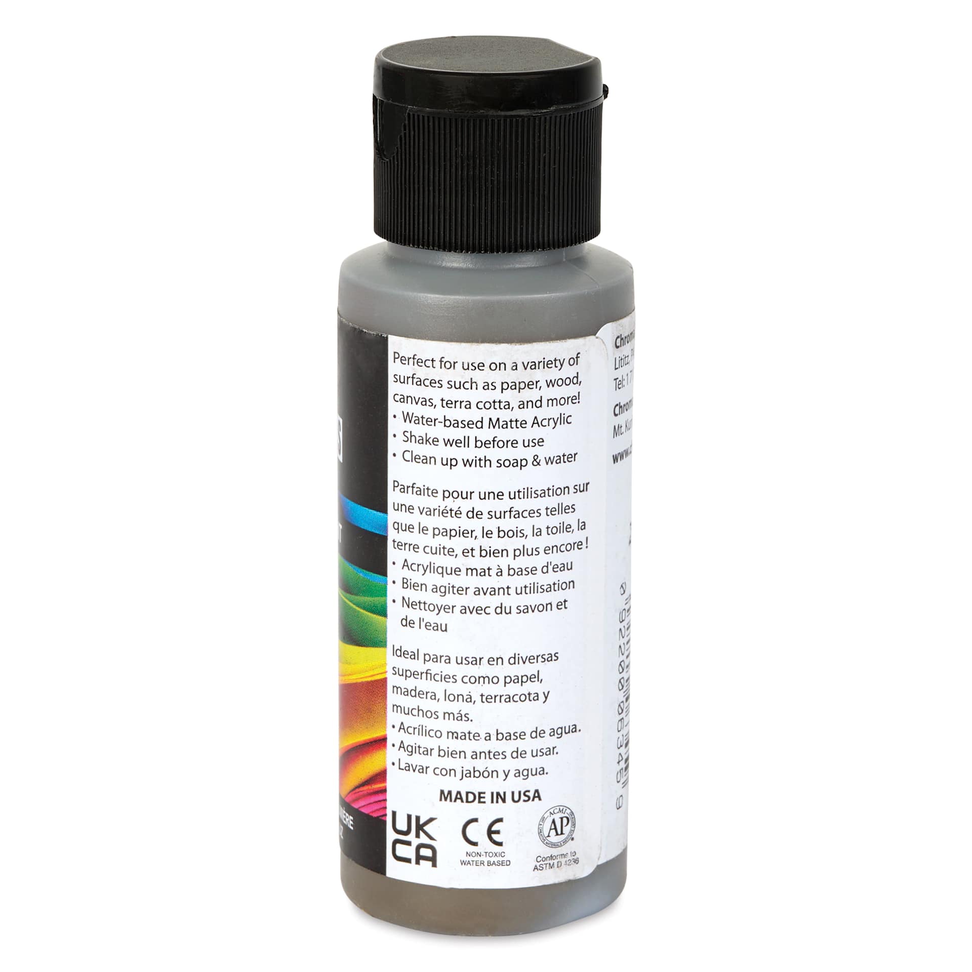 Chroma Craft Colors Acrylic Paint - Mocha, 2 oz, showing paint usage in label