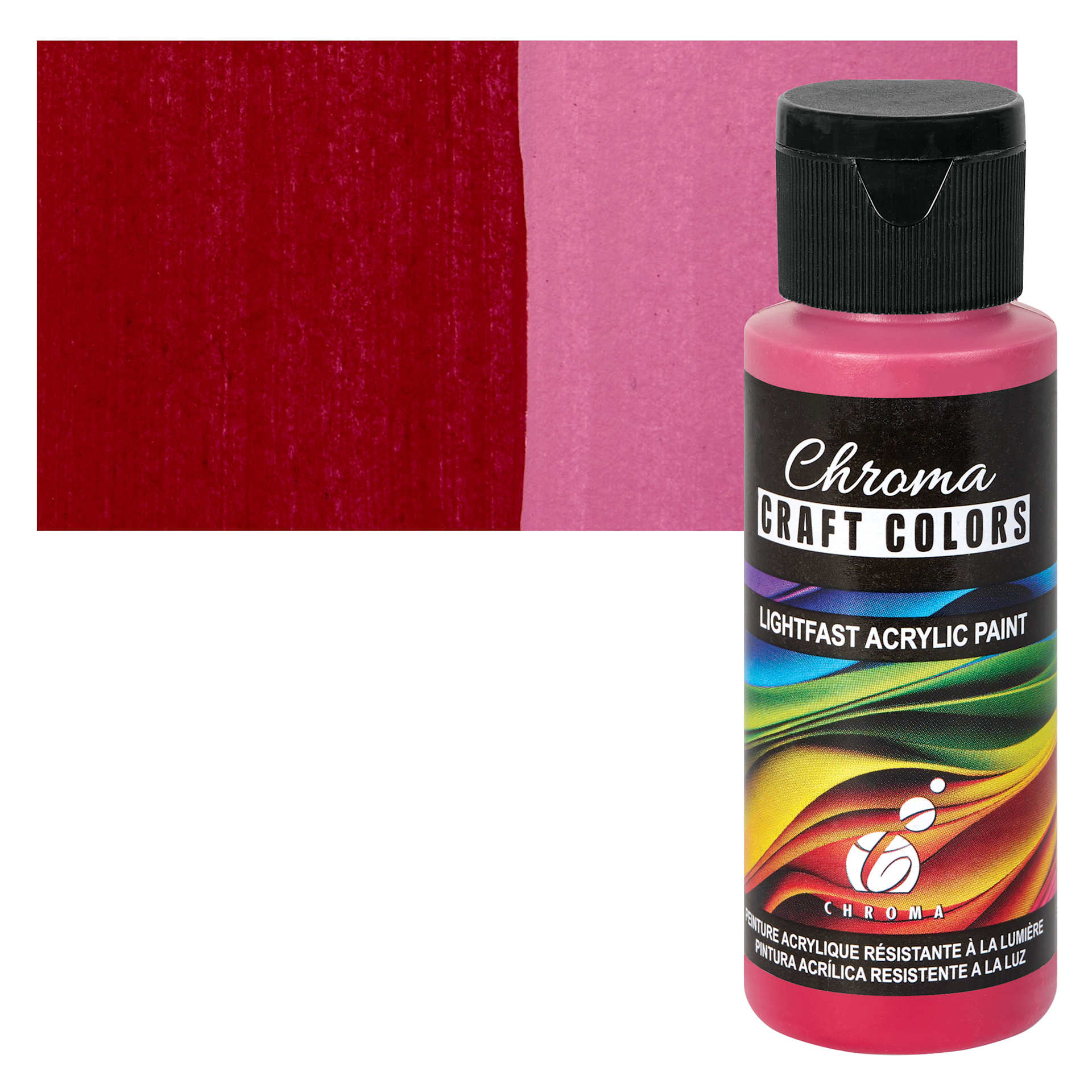 Chroma Craft Colors Acrylic Paint - Cherrywood, swatch and bottle