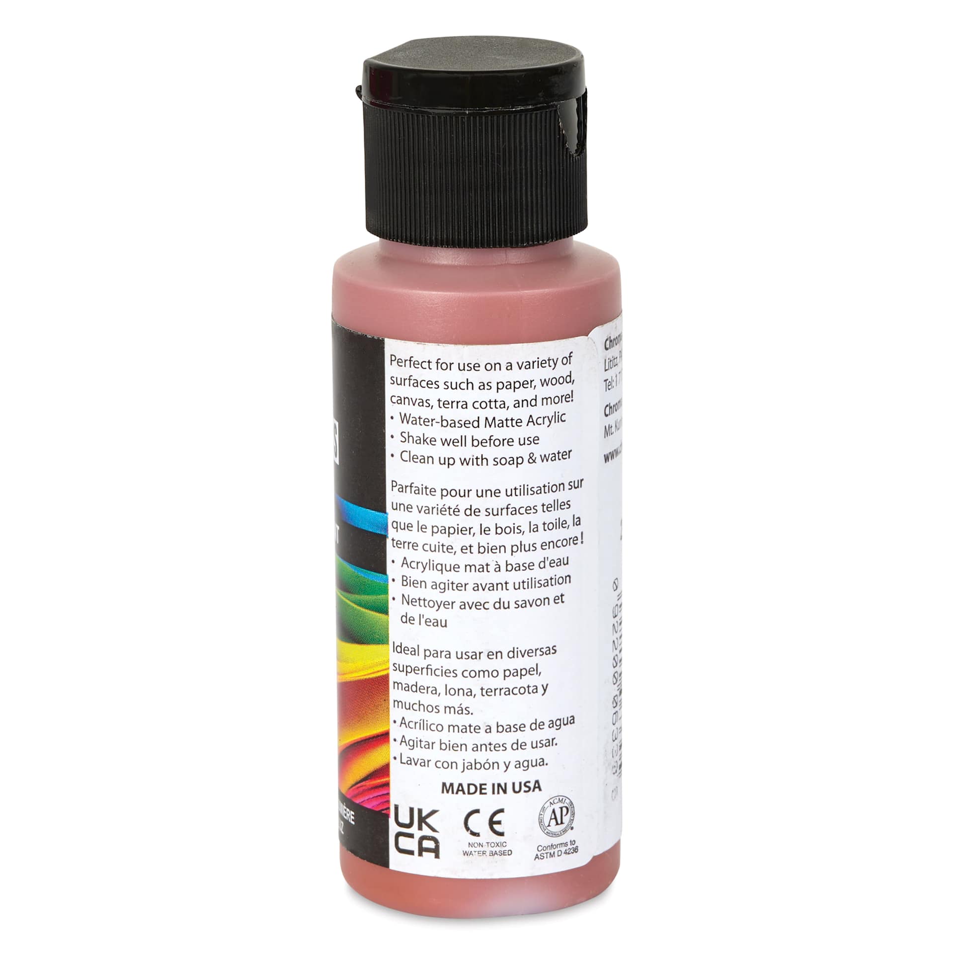 Chroma Craft Colors Acrylic Paint - Gingerbread, 2 oz, showing paint usage in label