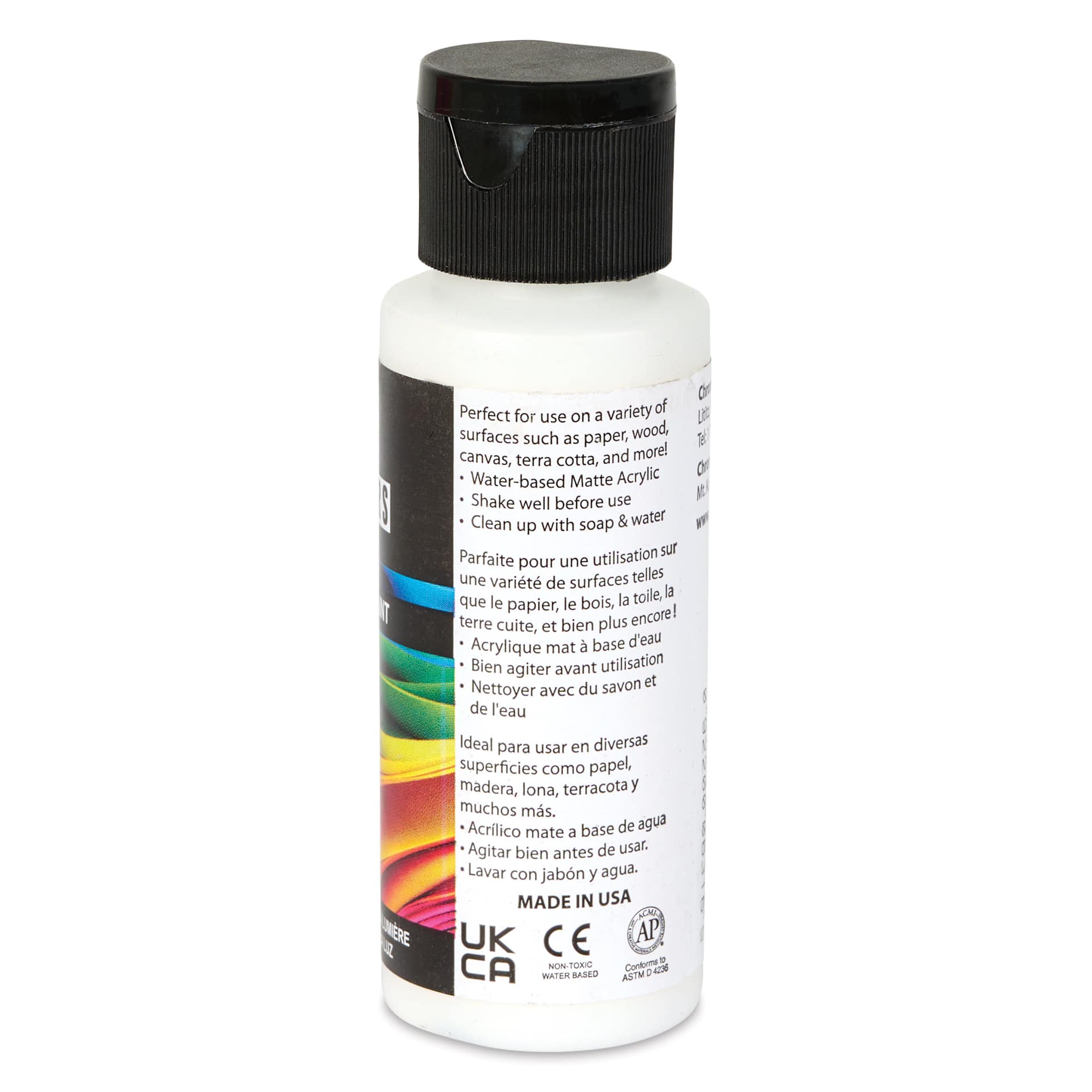 Chroma Craft Colors Acrylic Paint - Coconut, 2 oz, showing paint usage in label