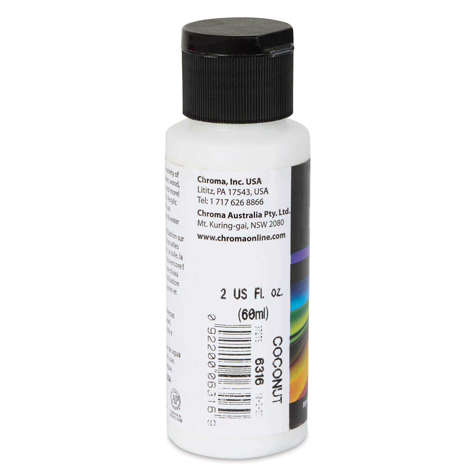 Chroma Craft Colors Acrylic Paint - Coconut, 2 oz, label shown