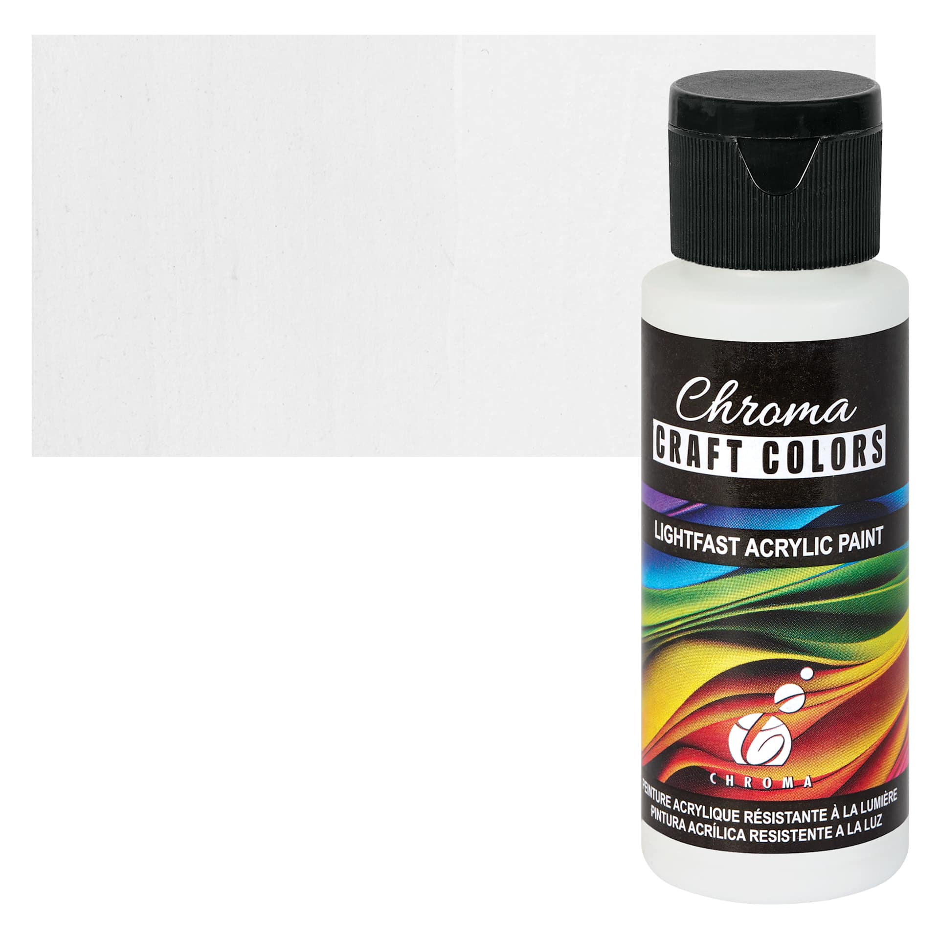 Chroma Craft Colors Acrylic Paint - Coconut, 2 oz, swatch and bottle