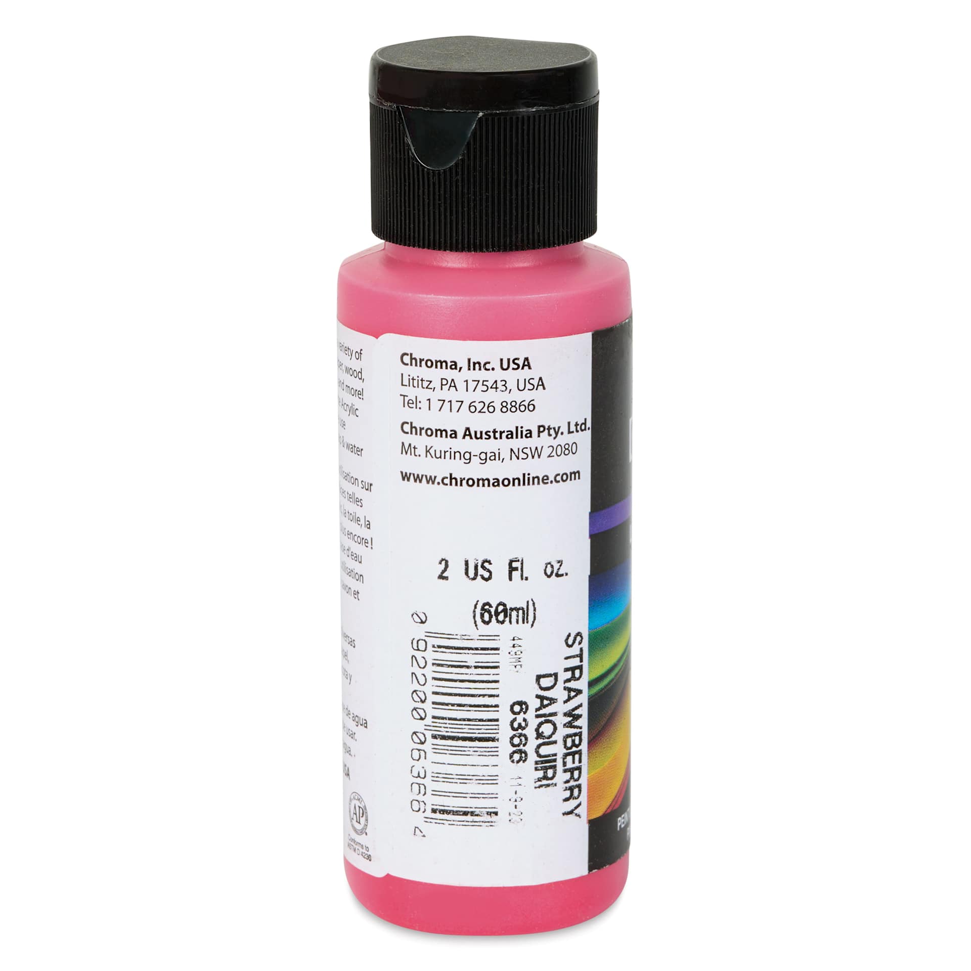 Chroma Craft Colors Acrylic Paint - Metallic Strawberry Daiquiri, 2 oz, label shown