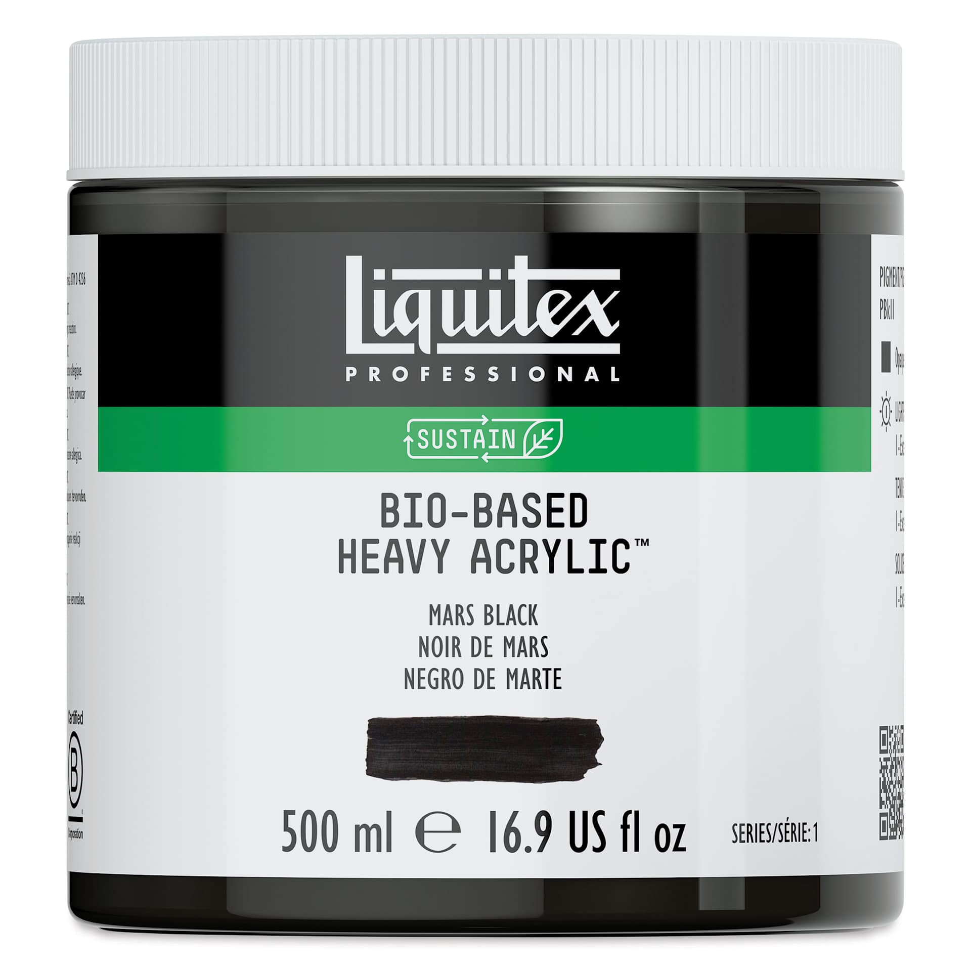 Liquitex Bio-Based Heavy Acrylic Paint - Mars Black, 500 ml