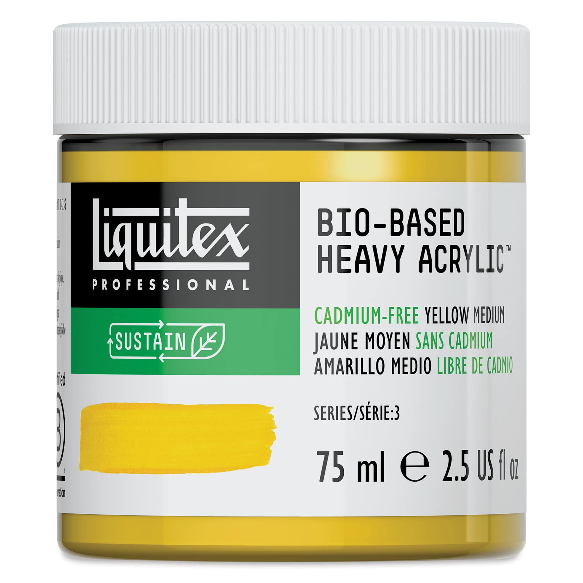 Liquitex Bio-Based Heavy Acrylic Paint - Cadmium-Free Yellow Medium, 75 ml